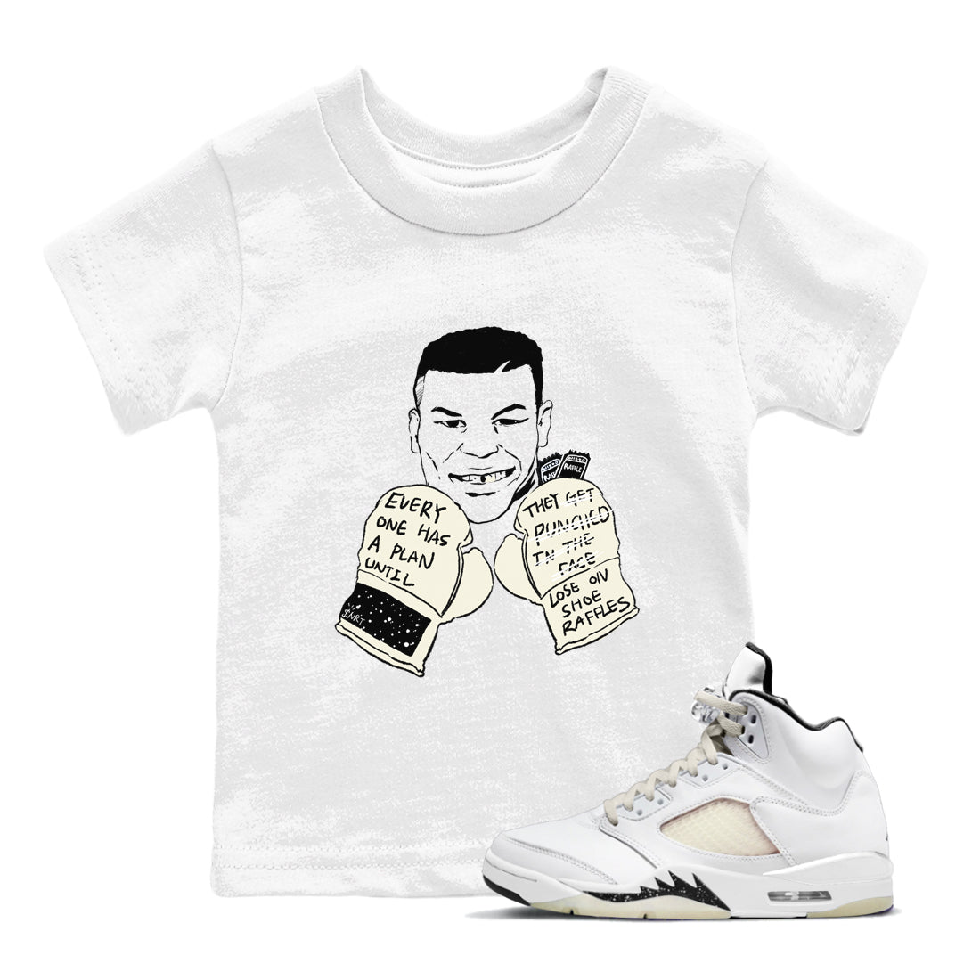 AJ5 Sail shirt to match jordans Everyone Has A Plan sneaker tees Air Jordan 5 SE Sail Drip Gear Zone baby toddler White 1 cotton Shirt