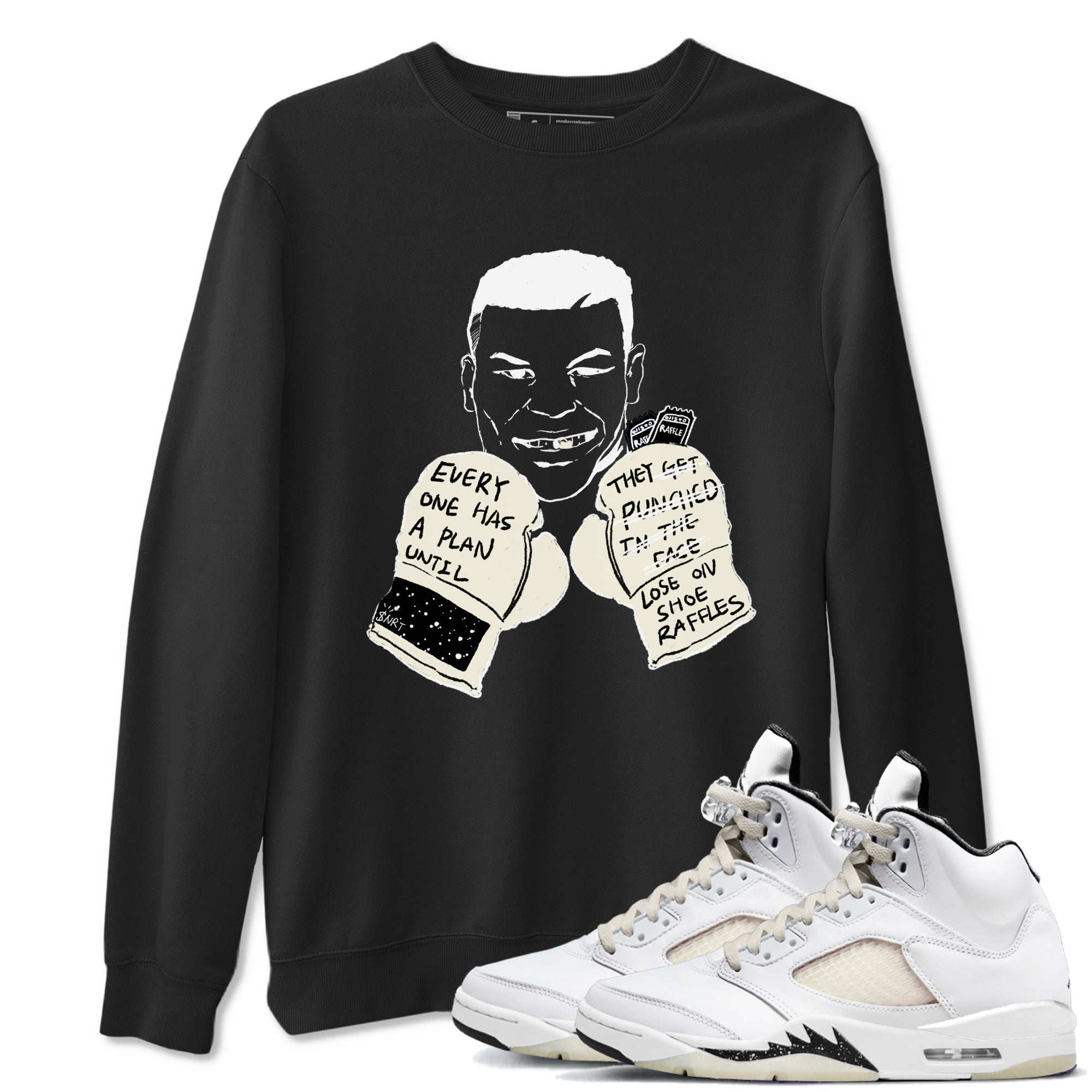 AJ5 Sail shirt to match jordans Everyone Has A Plan sneaker tees Air Jordan 5 Sail Drip Gear Zone unisex cotton Black 1 crew neck shirt