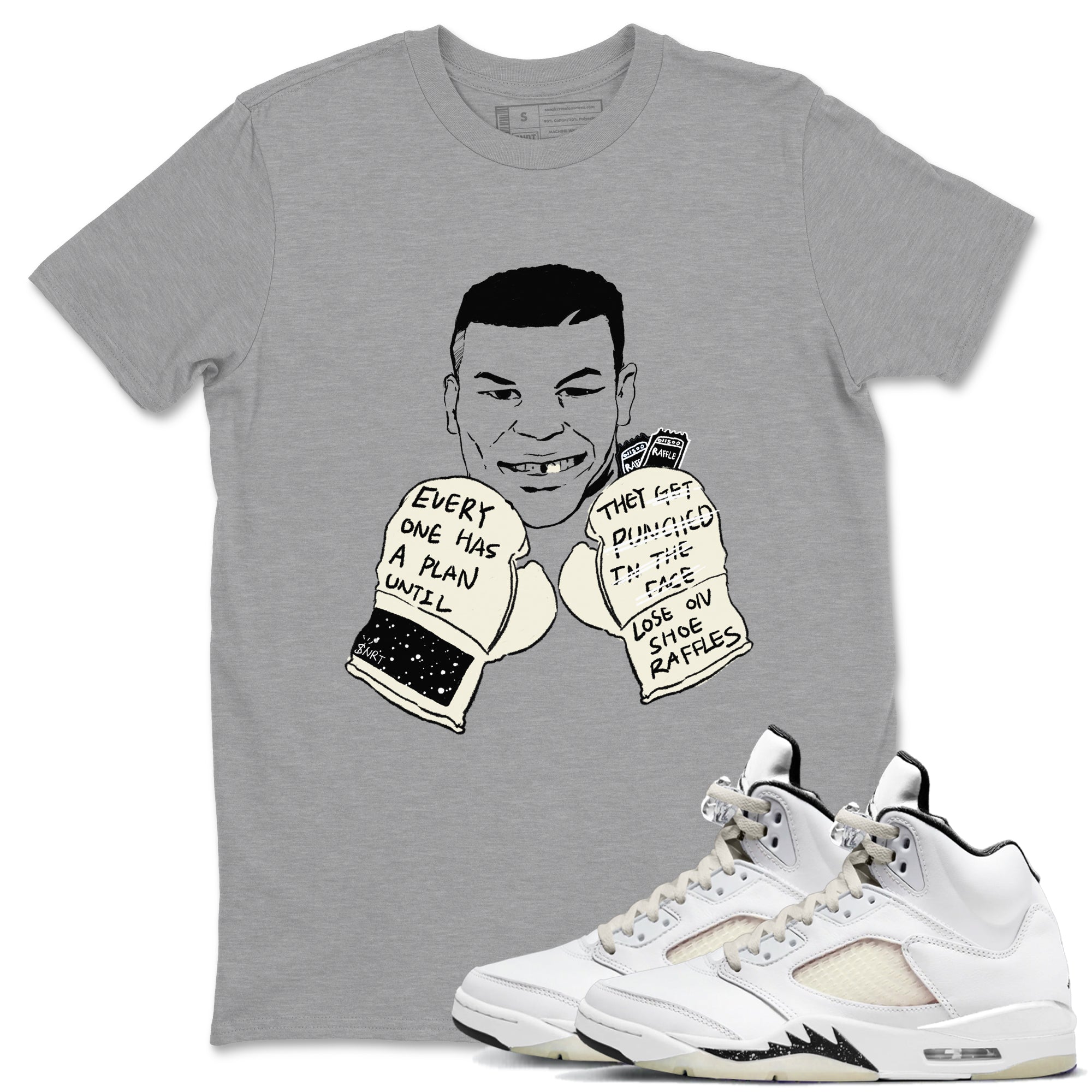 AJ5 Sail shirt to match jordans Everyone Has A Plan sneaker tees Air Jordan 5 Sail Drip Gear Zone unisex cotton Heather Grey 1 crew neck shirt