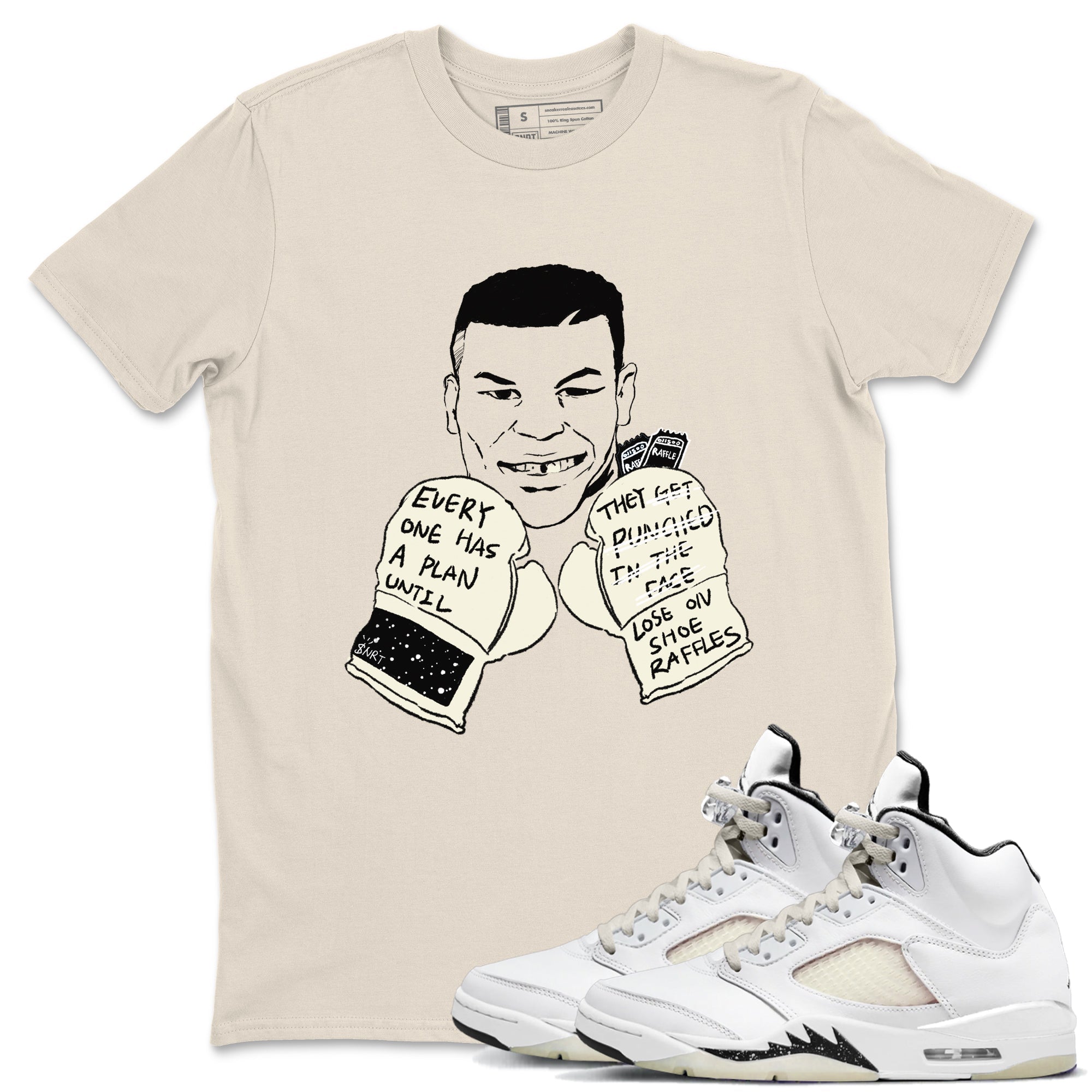 AJ5 Sail shirt to match jordans Everyone Has A Plan sneaker tees Air Jordan 5 Sail Drip Gear Zone unisex cotton Natural 1 crew neck shirt