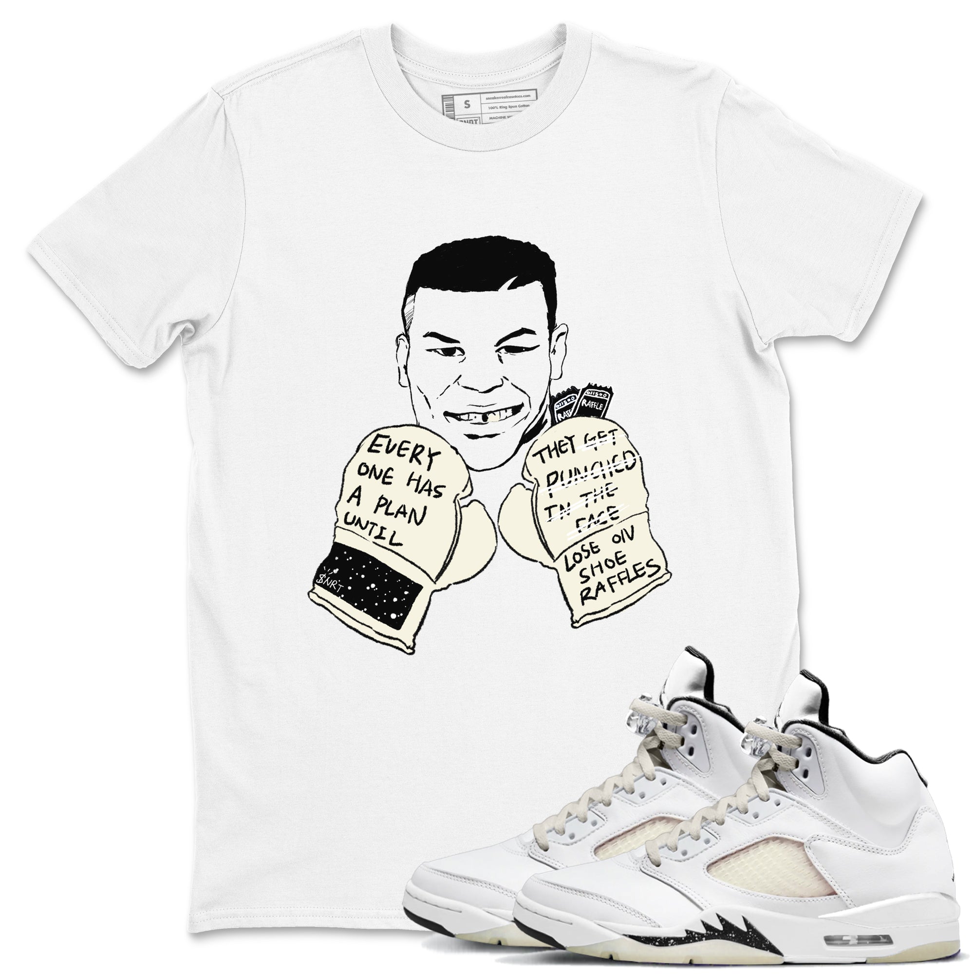 AJ5 Sail shirt to match jordans Everyone Has A Plan sneaker tees Air Jordan 5 Sail Drip Gear Zone unisex cotton White 1 crew neck shirt