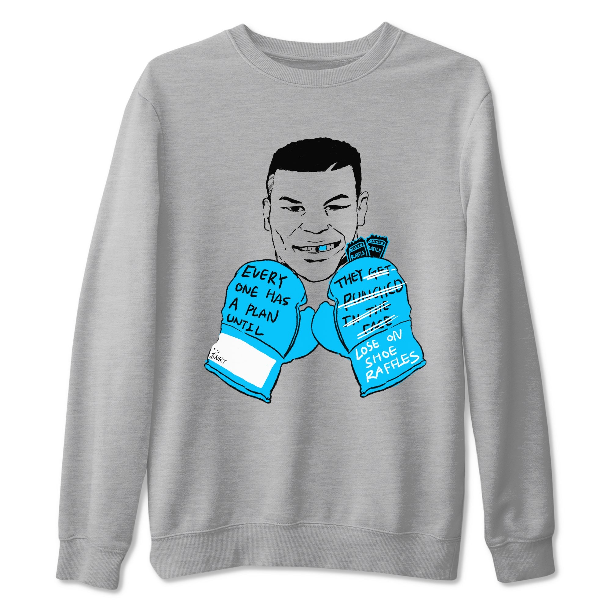 AJ9 Powder Blue shirt to match jordans Everyone Has A Plan sneaker tees Air Jordan 9 Powder Blue Drip Gear Zone unisex cotton Heather Grey 2 crew neck shirt
