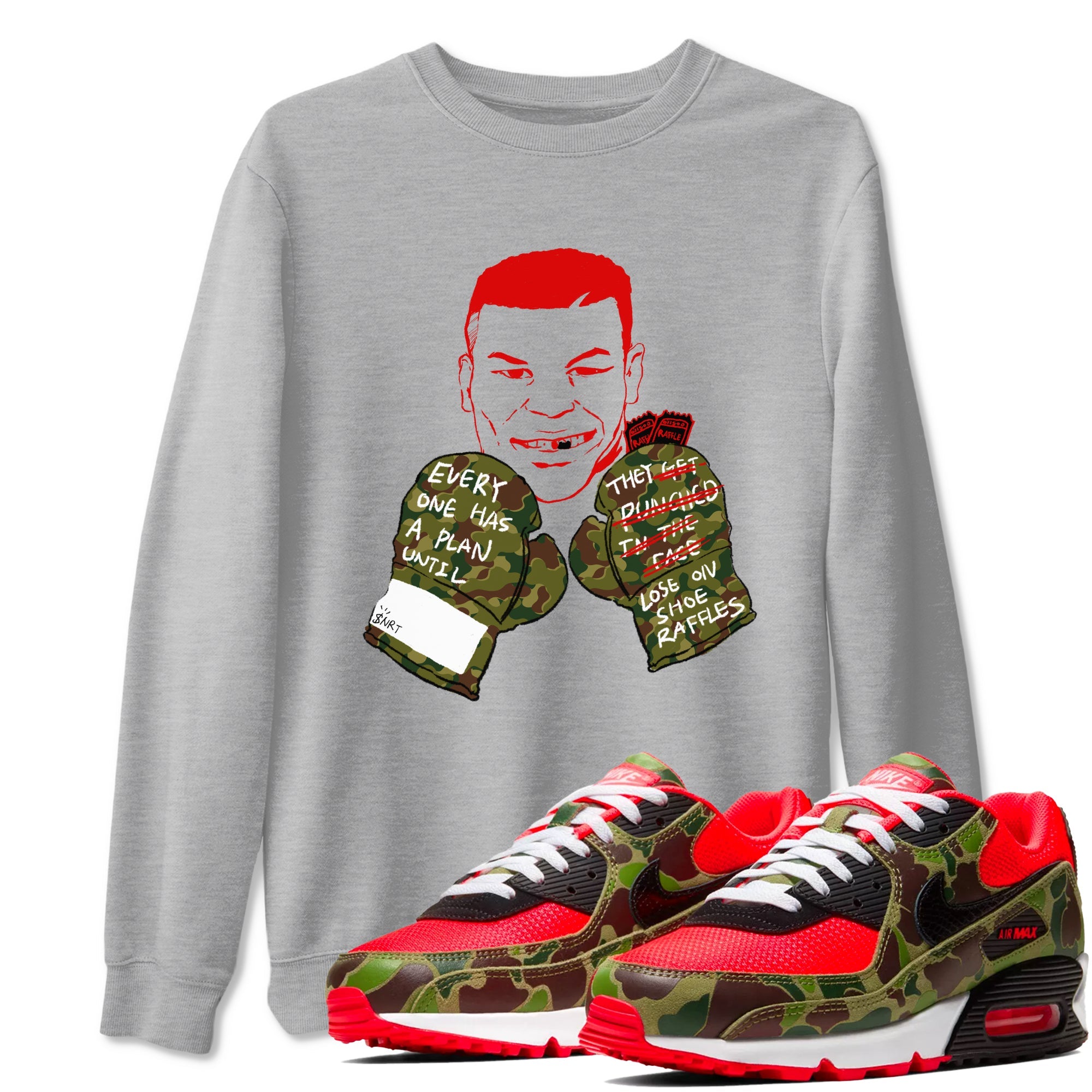 Air Max 90 Duck Camo shirts to match jordans Everyone Has A Plan sneaker match tees Air Max 90 Reverse Duck Camo match shoes to clothes Drip Gear Zone unisex cotton Heather Grey 1 shirts