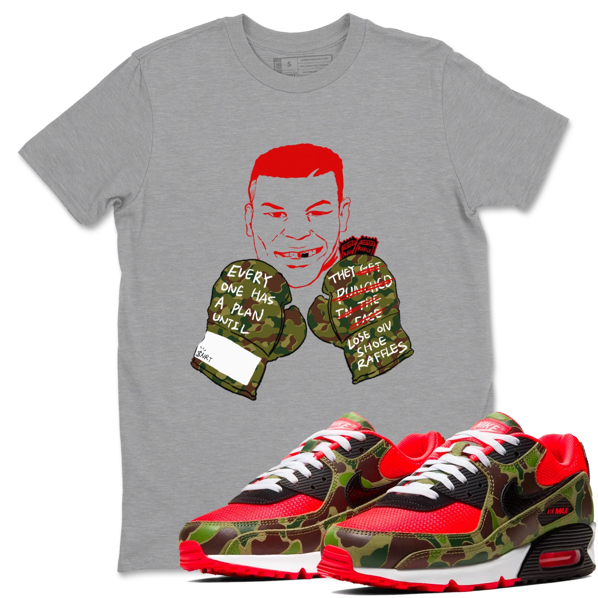 Air Max 90 Duck Camo shirts to match jordans Everyone Has A Plan sneaker match tees Air Max 90 Reverse Duck Camo match shoes to clothes Drip Gear Zone unisex cotton Heather Grey 1 shirts