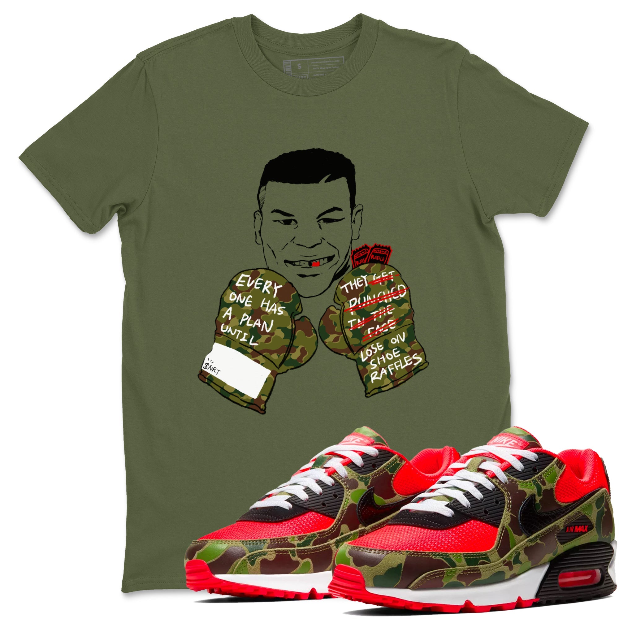Air Max 90 Duck Camo shirts to match jordans Everyone Has A Plan sneaker match tees Air Max 90 Reverse Duck Camo match shoes to clothes Drip Gear Zone unisex cotton Military Green 1 shirts