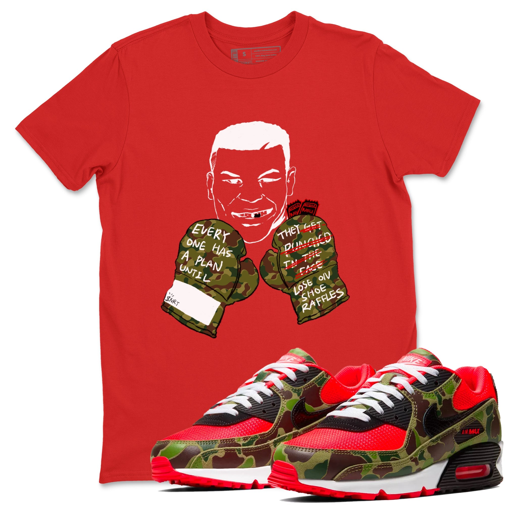 Air Max 90 Duck Camo shirts to match jordans Everyone Has A Plan sneaker match tees Air Max 90 Reverse Duck Camo match shoes to clothes Drip Gear Zone unisex cotton Red 1 shirts