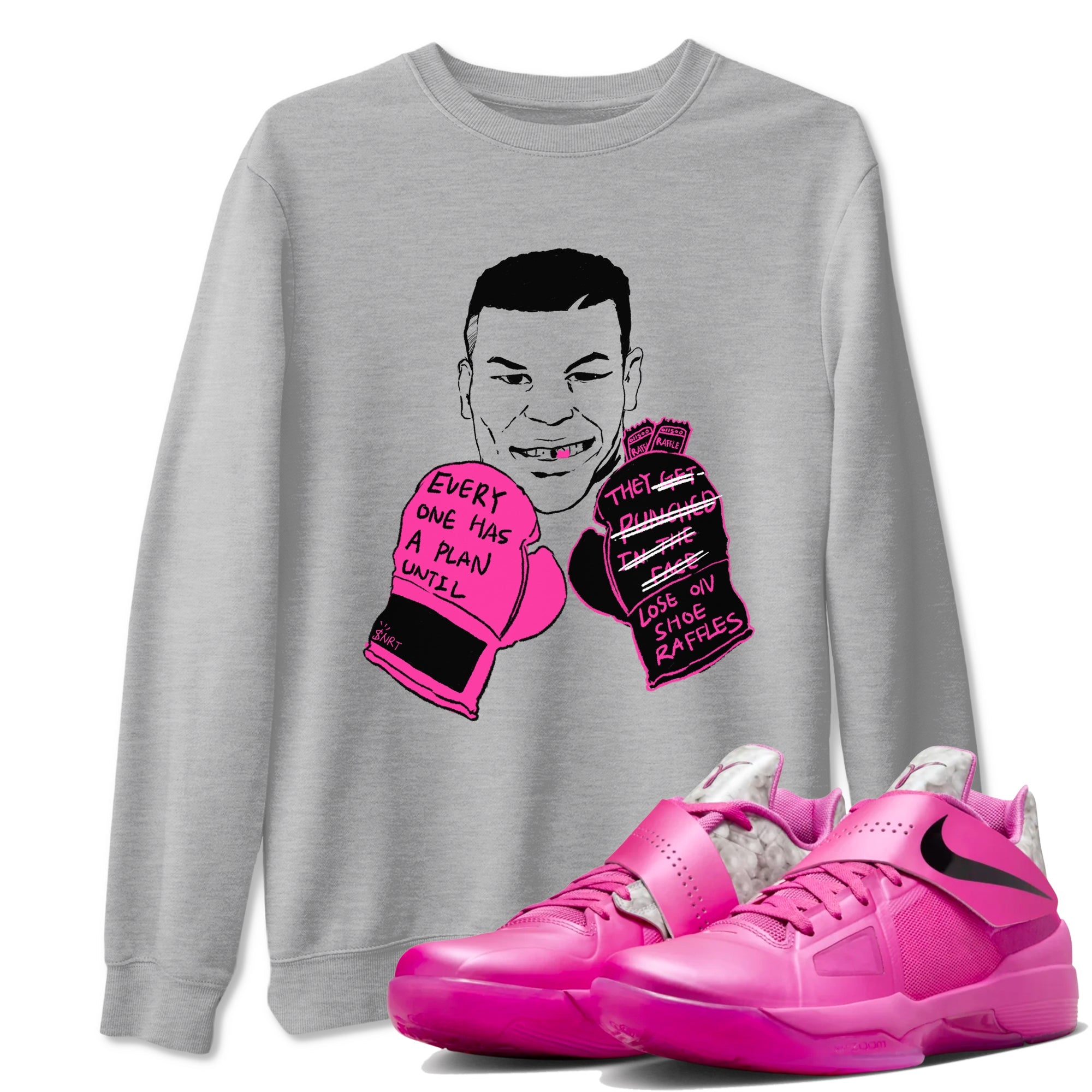 Nike KD 4 Retro Aunt Pearl shirts to match jordans Everyone Has A Plan sneaker match tees Nike KD 4 Aunt Pearl match shoes to clothes Drip Gear Zone unisex cotton Heather Grey 1 shirts