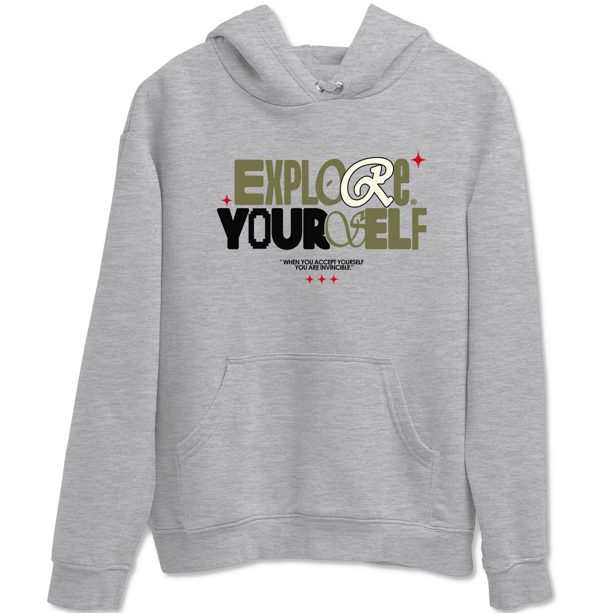 AJ1 Travis Scott Black Olive shirts to match jordans Explore Yourself sneaker match tees Air Jordan 1 Travis Scott Black Olive Drip Gear Zone streetwear brand Heather Grey 2 unisex cotton tee