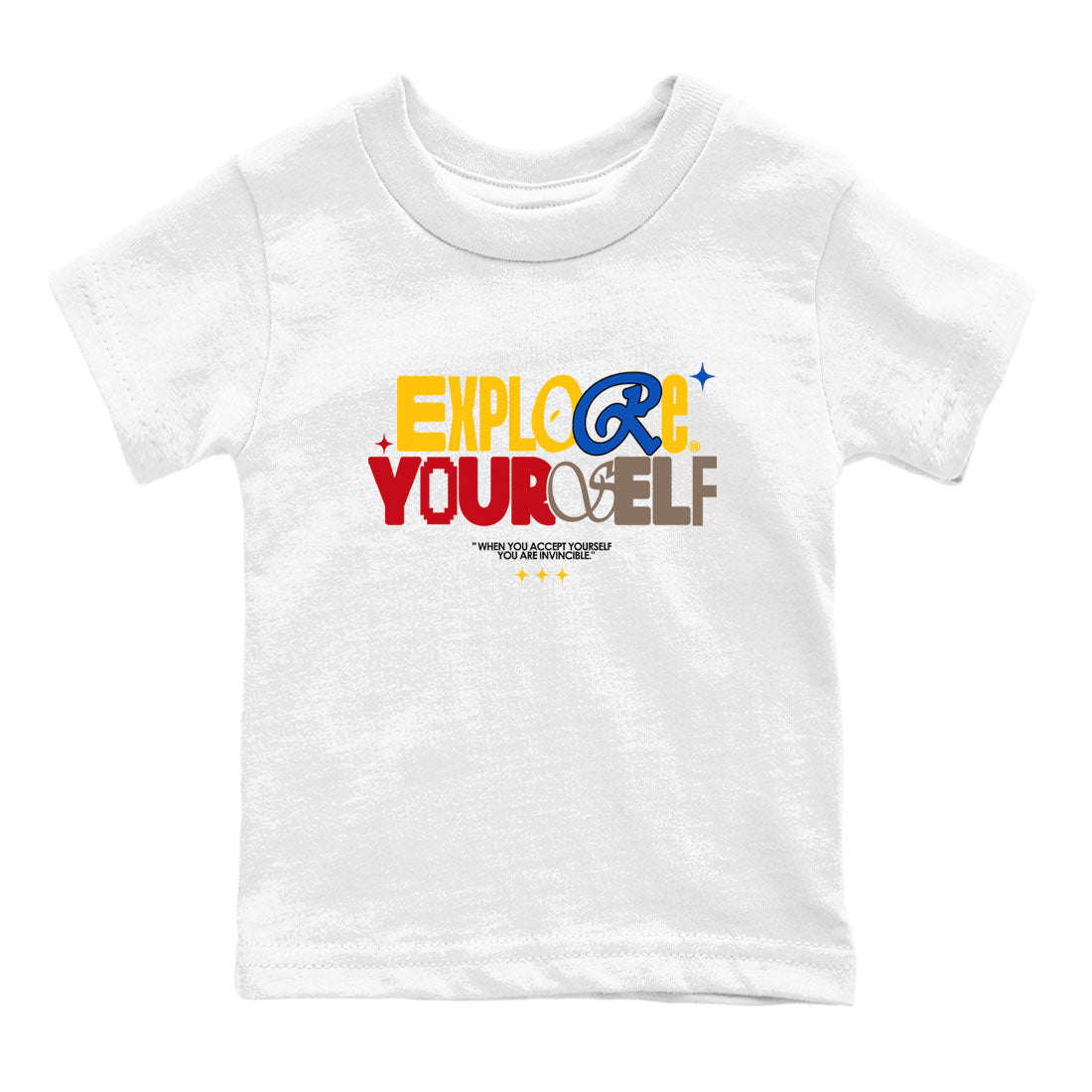 Air Jordan 1 Low Travis Scott Canary shirts to match jordans Explore Yourself sneaker match tees AJ1 Travis Scott Canary Drip Gear Zone baby toddler White 2 cotton Shirt
