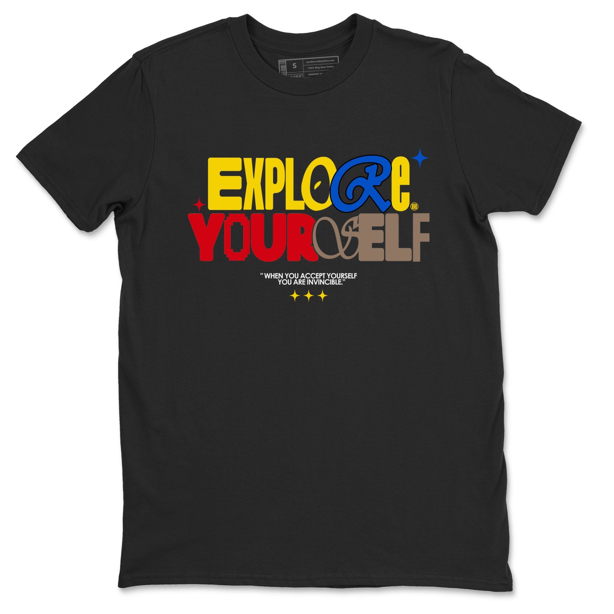 Air Jordan 1 Low Travis Scott Canary shirts to match jordans Explore Yourself sneaker match tees AJ1 Travis Scott Canary Drip Gear Zone unisex cotton Black 2 crew neck shirt
