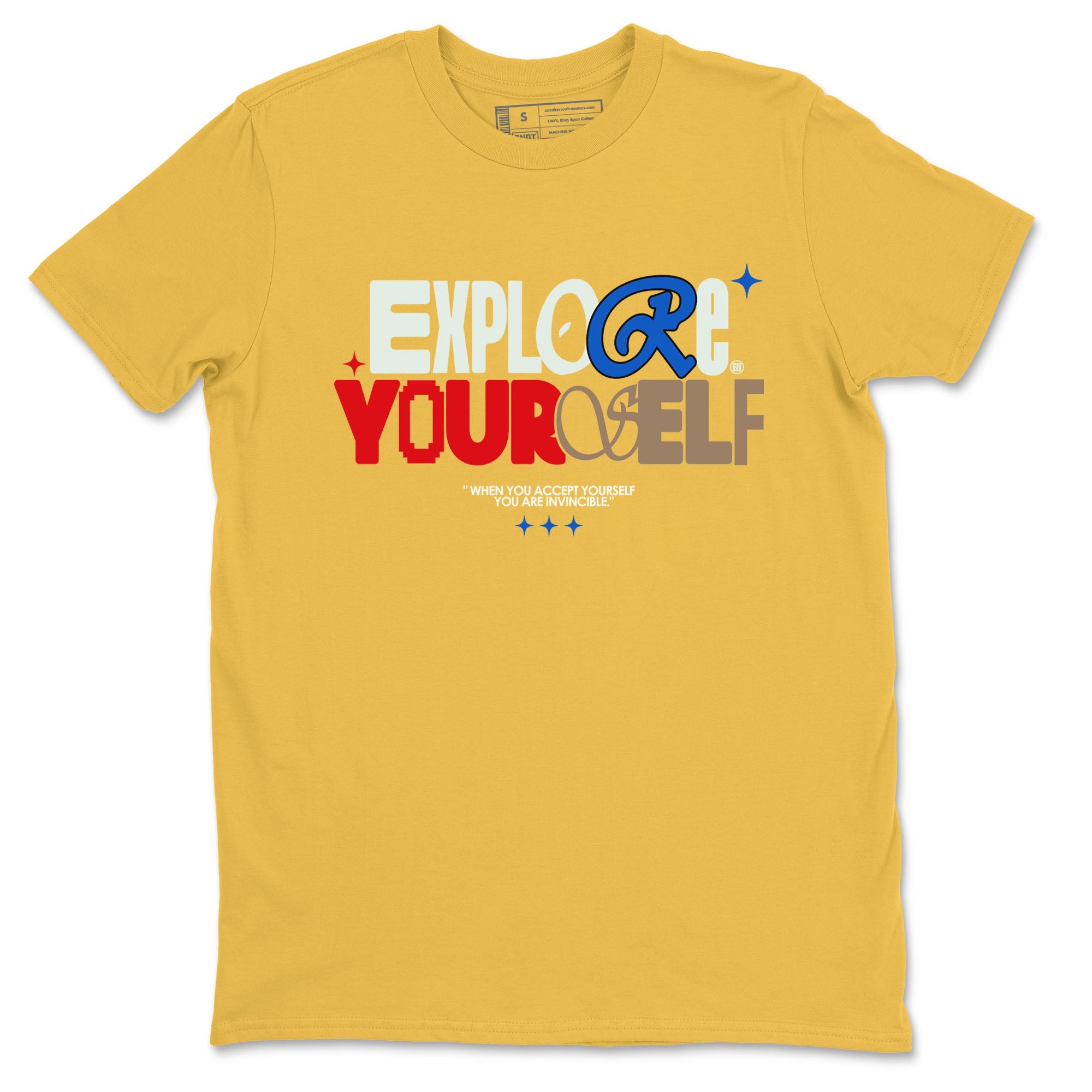 Air Jordan 1 Low Travis Scott Canary shirts to match jordans Explore Yourself sneaker match tees AJ1 Travis Scott Canary Drip Gear Zone unisex cotton Daisy 2 crew neck shirt