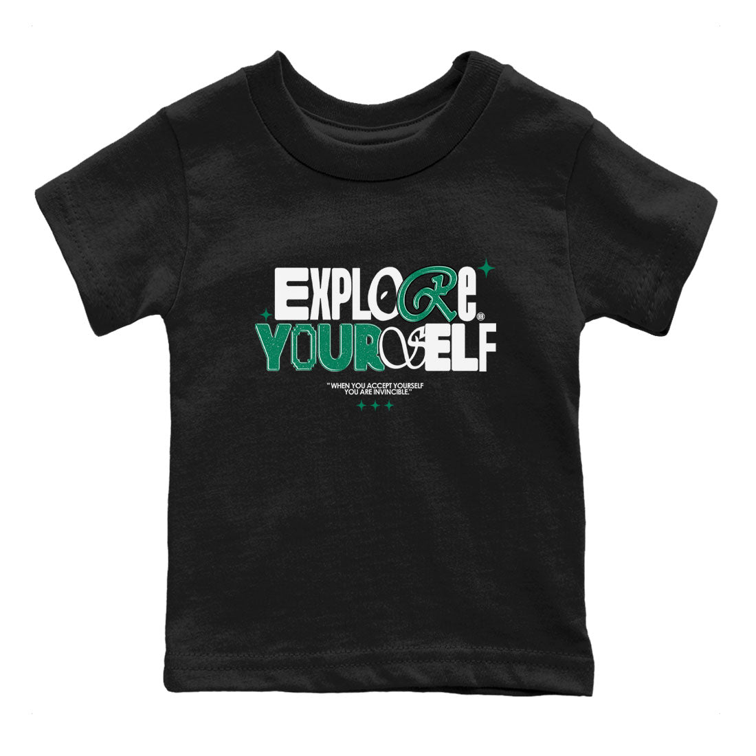 4s Oxidized Green shirts to match jordans Explore Yourself sneaker match tees Air Jordan 4 Oxidized Green Drip Gear Zone streetwear brand Baby and Youth Black 2 cotton tee