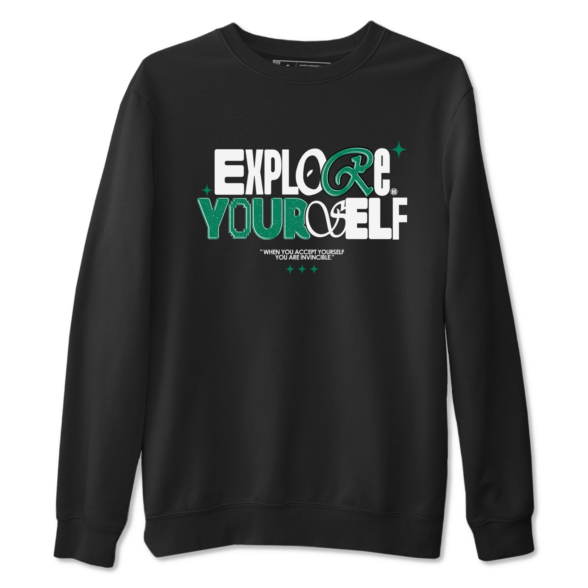 4s Oxidized Green shirts to match jordans Explore Yourself sneaker match tees Air Jordan 4 Oxidized Green Drip Gear Zone streetwear brand Black 2 unisex cotton tee
