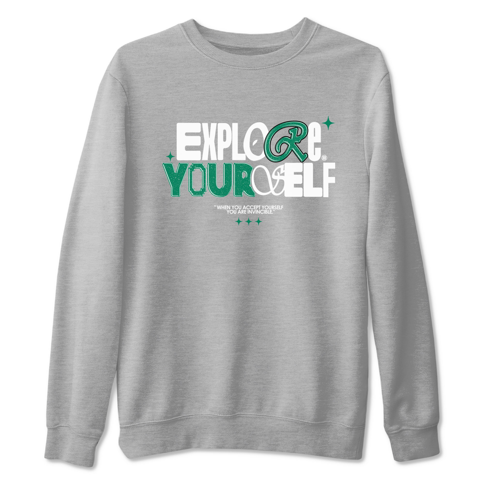 4s Oxidized Green shirts to match jordans Explore Yourself sneaker match tees Air Jordan 4 Oxidized Green Drip Gear Zone streetwear brand Heather Grey 2 unisex cotton tee