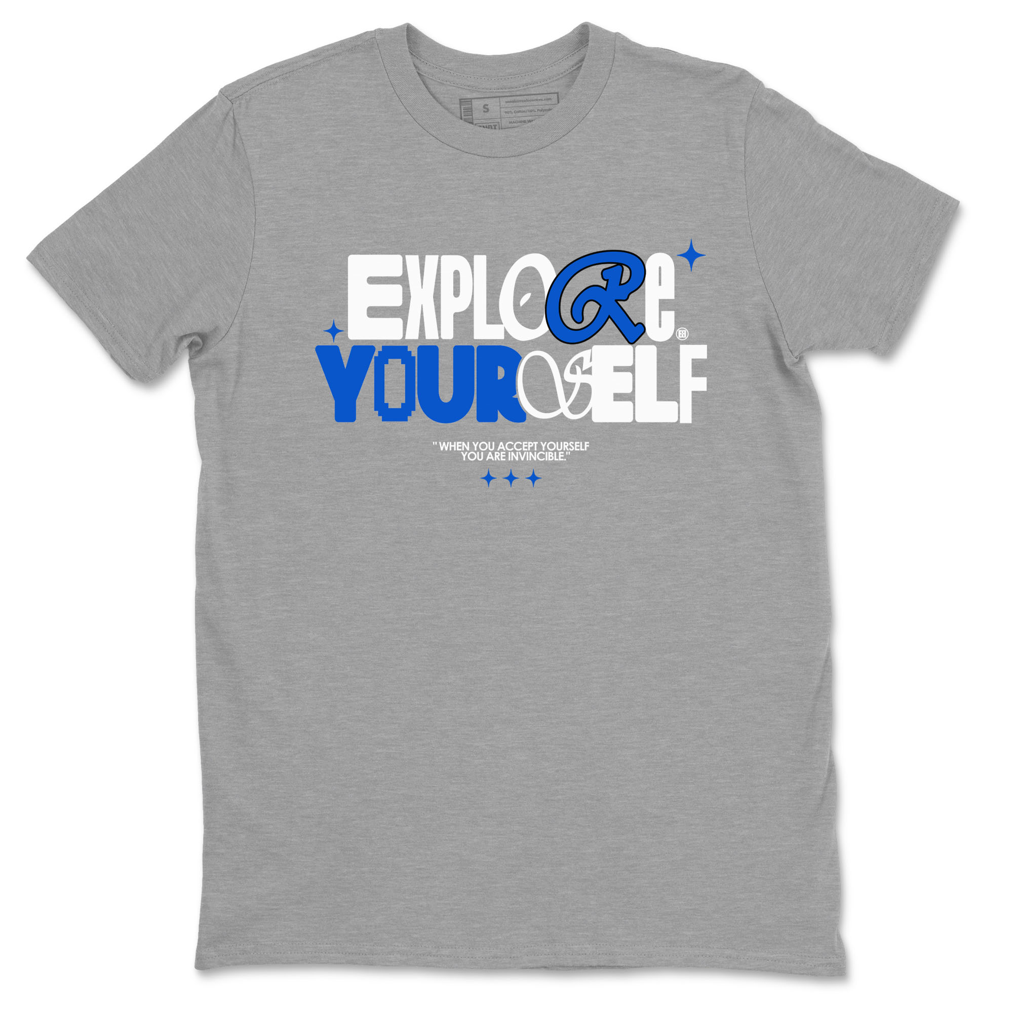 Yeezy Slide Azure shirts to match jordans Explore Yourself sneaker match tees Yeezy Slide Azure Drip Gear Zone streetwear brand Heather Grey 2 unisex cotton tee