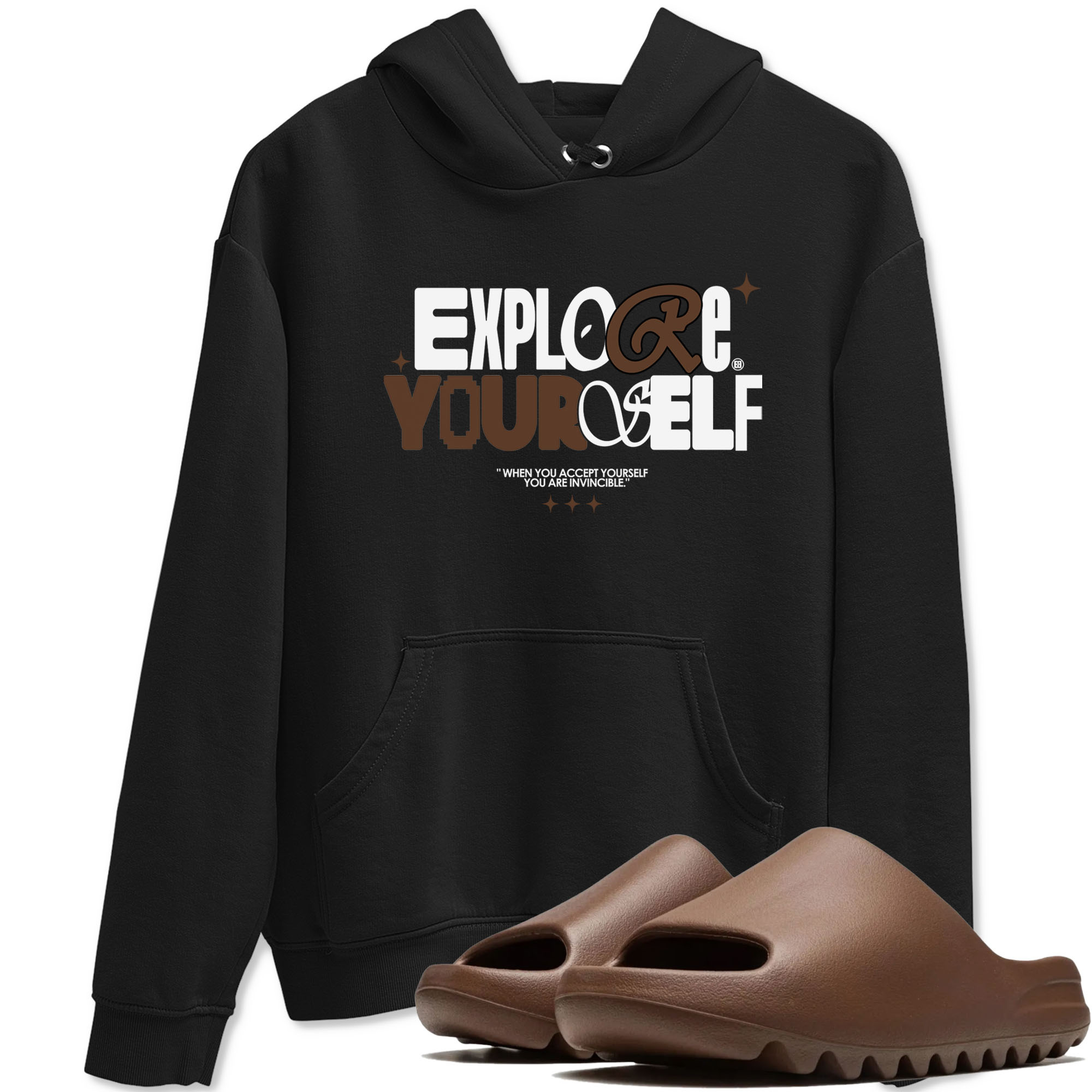 Yeezy Slide Flax shirts to match jordans Explore Yourself sneaker match tees Yeezy Slide Flax Drip Gear Zone streetwear brand Black 1 unisex cotton tee