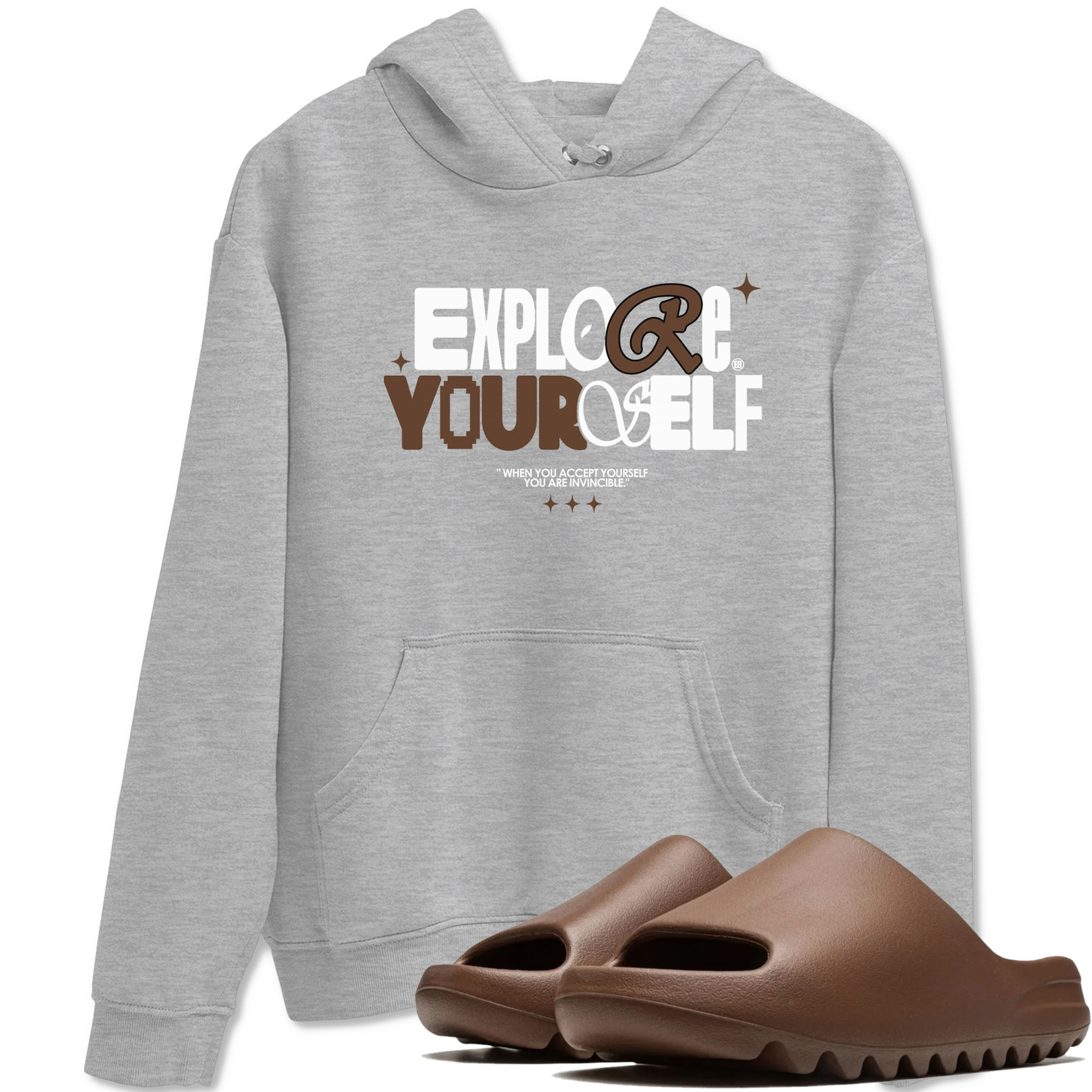Yeezy Slide Flax shirts to match jordans Explore Yourself sneaker match tees Yeezy Slide Flax Drip Gear Zone streetwear brand Heather Grey 1 unisex cotton tee