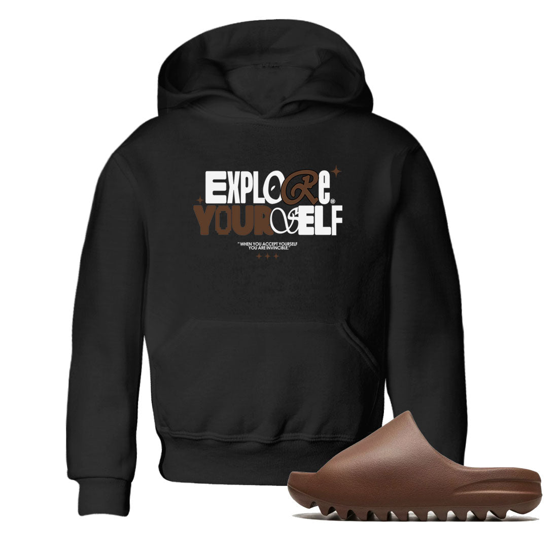 Yeezy Slide Flax shirts to match jordans Explore Yourself sneaker match tees Yeezy Slide Flax Drip Gear Zone streetwear brand Baby and Youth Black 1 cotton tee