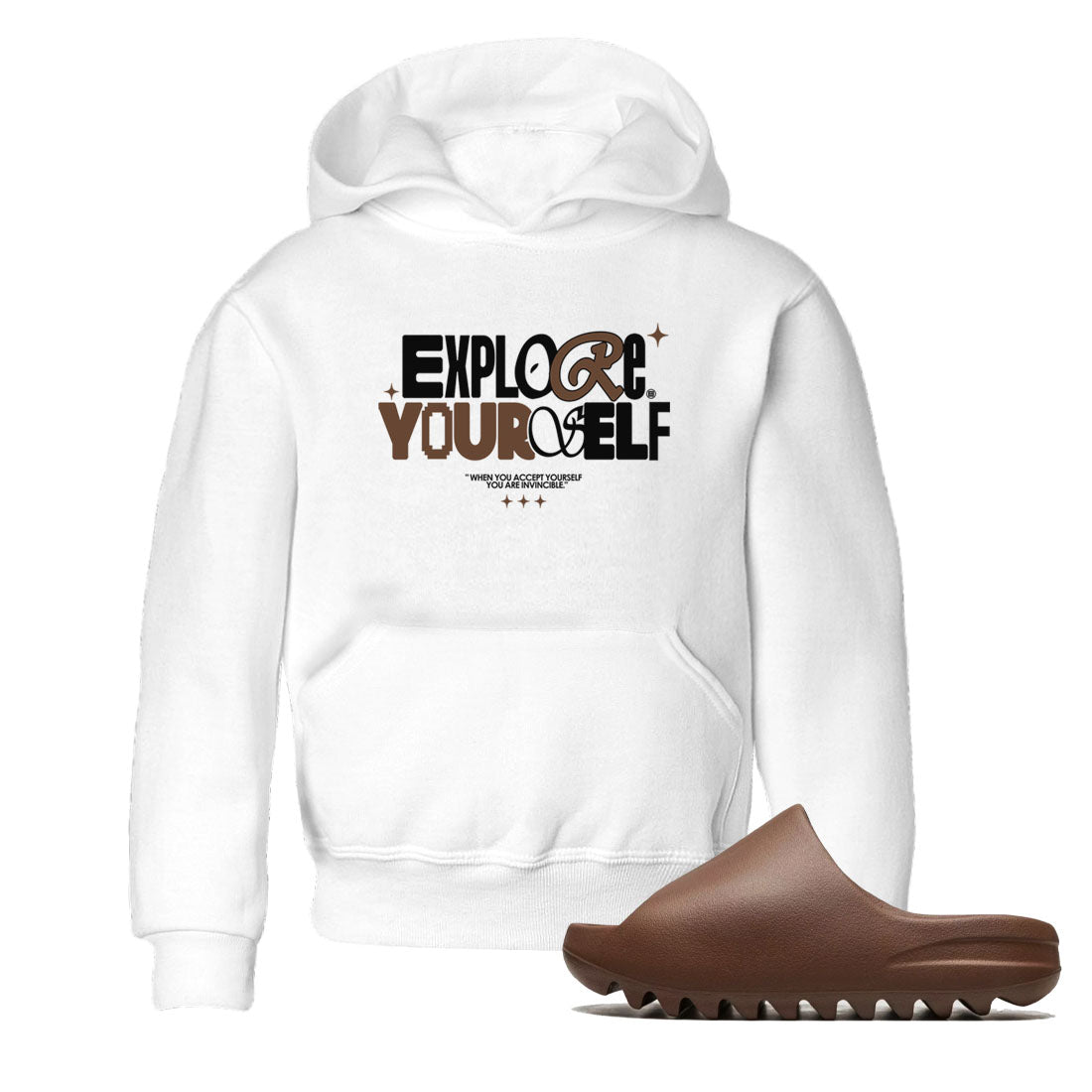 Yeezy Slide Flax shirts to match jordans Explore Yourself sneaker match tees Yeezy Slide Flax Drip Gear Zone streetwear brand Baby and Youth White 1 cotton tee