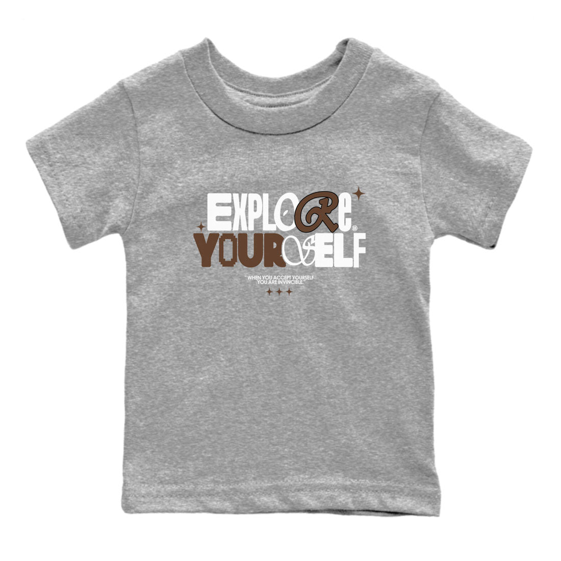 Yeezy Slide Flax shirts to match jordans Explore Yourself sneaker match tees Yeezy Slide Flax Drip Gear Zone streetwear brand Baby and Youth Heather Grey 2 cotton tee