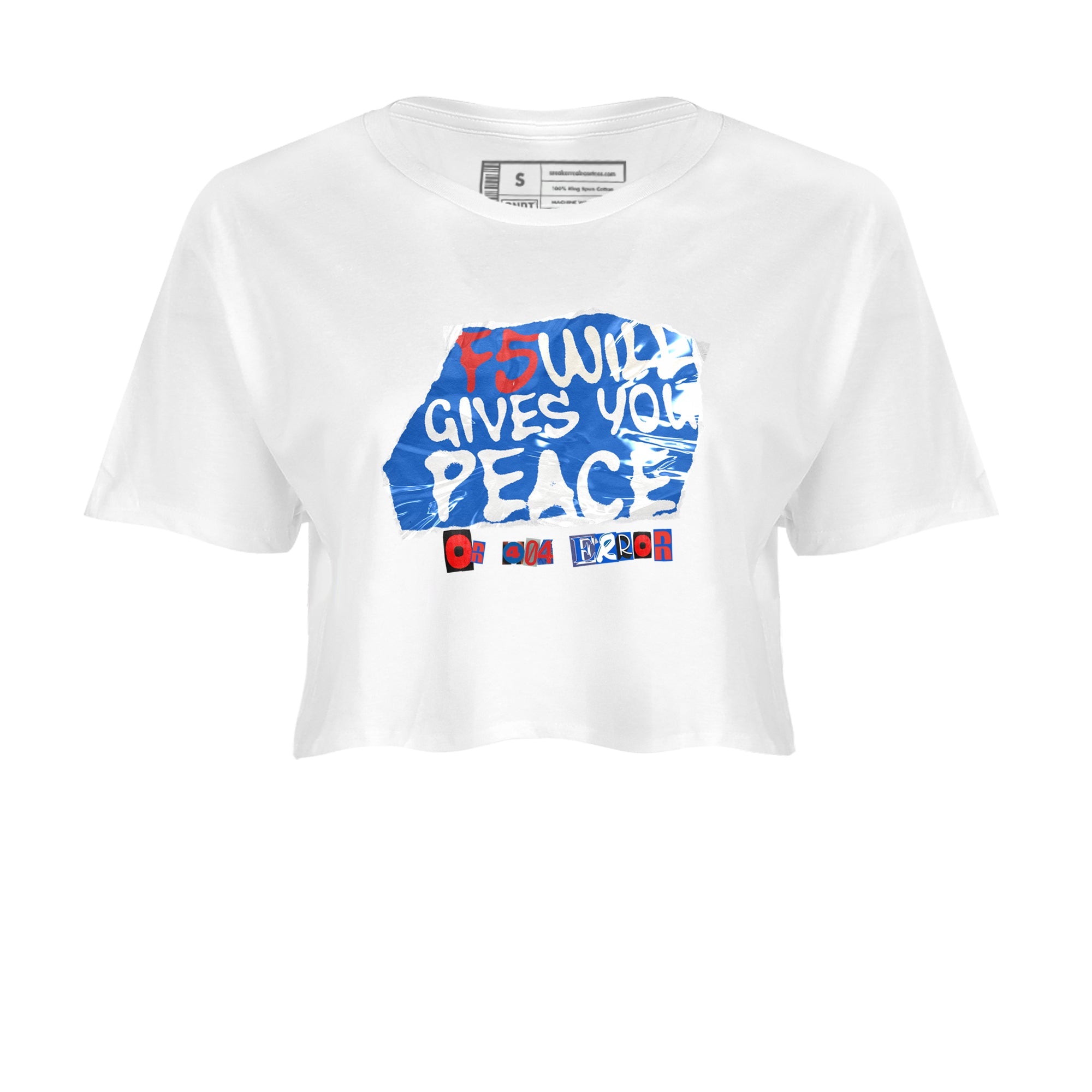 Air Force 1 404 Error shirt to match jordans F5 Will Gives You Peace sneaker tees Air Force 1 404 Error Drip Gear Zone White 2 crop length shirt