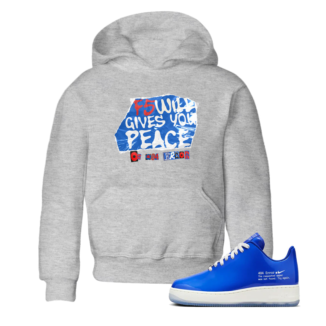 Air Force 1 404 Error shirt to match jordans F5 Will Gives You Peace sneaker tees Air Force 1 404 Error Drip Gear Zone baby toddler Heather Grey 1 cotton Shirt