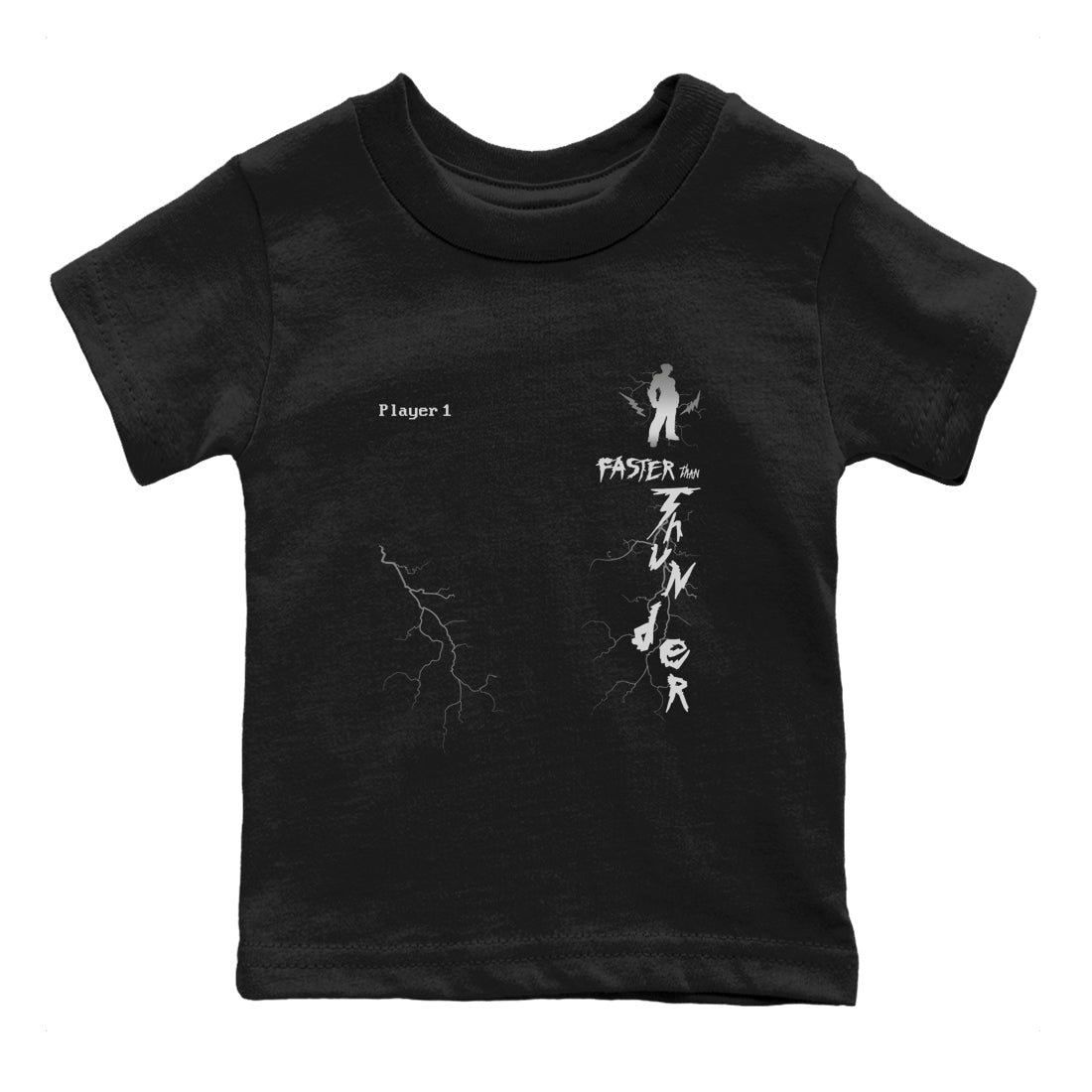 Foams One Jin shirts to match jordans Faster Than Thunder sneaker match tees Air Foamposite One Jin match shoes to clothes Drip Gear Zone Youth Baby Black 2 tee