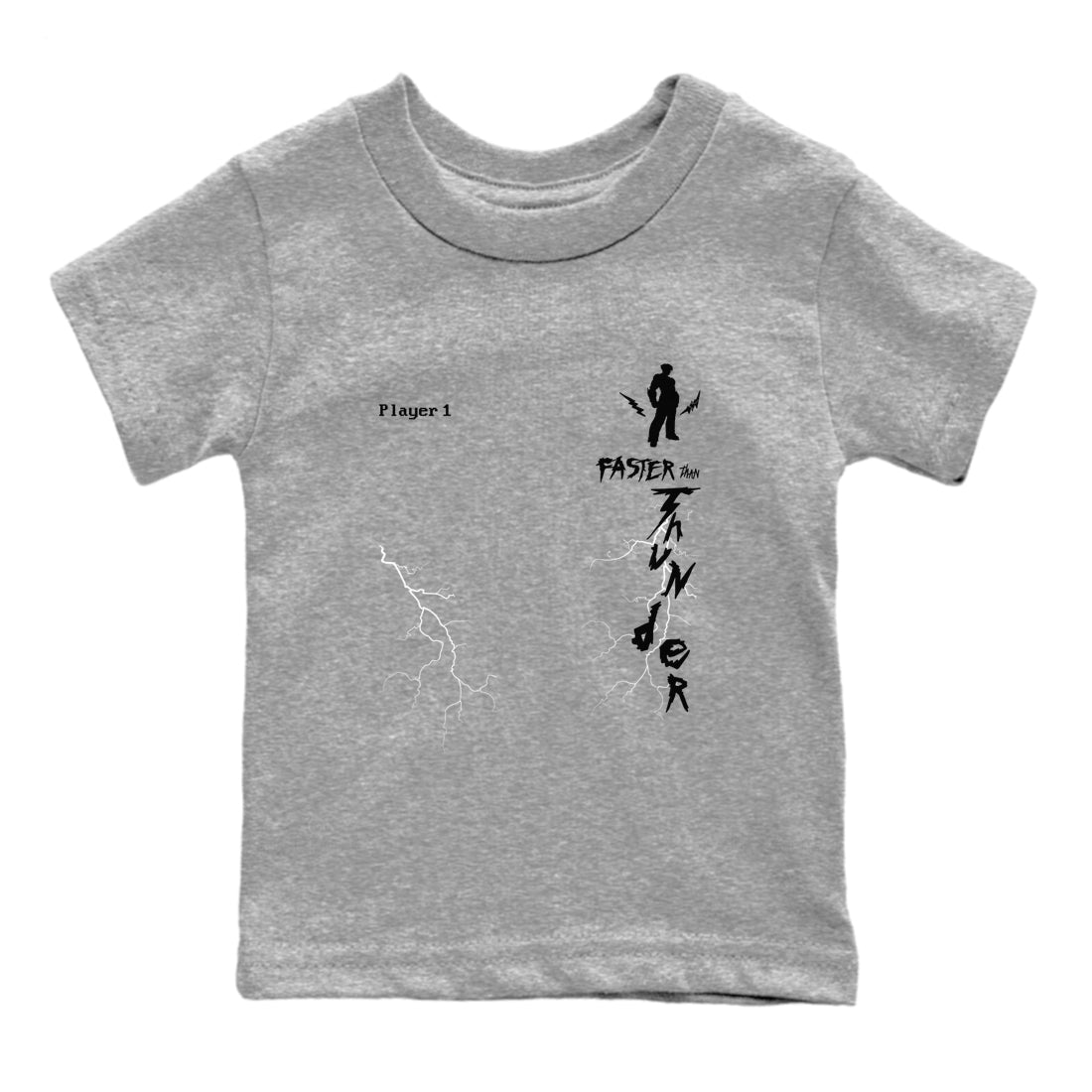 Foams One Jin shirts to match jordans Faster Than Thunder sneaker match tees Air Foamposite One Jin match shoes to clothes Drip Gear Zone Youth Baby Heather Grey 2 tee