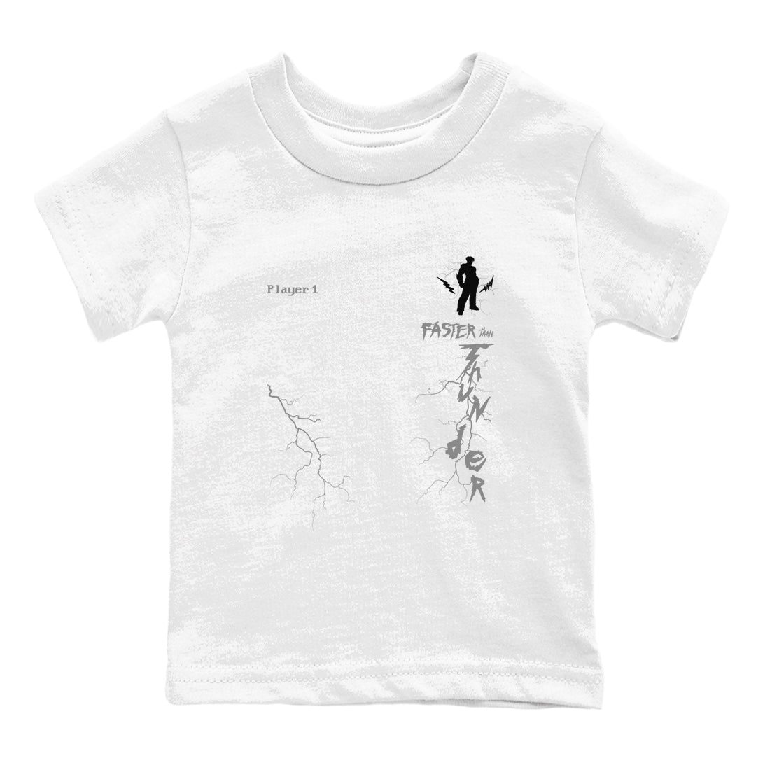 Foams One Jin shirts to match jordans Faster Than Thunder sneaker match tees Air Foamposite One Jin match shoes to clothes Drip Gear Zone Youth Baby White 2 tee