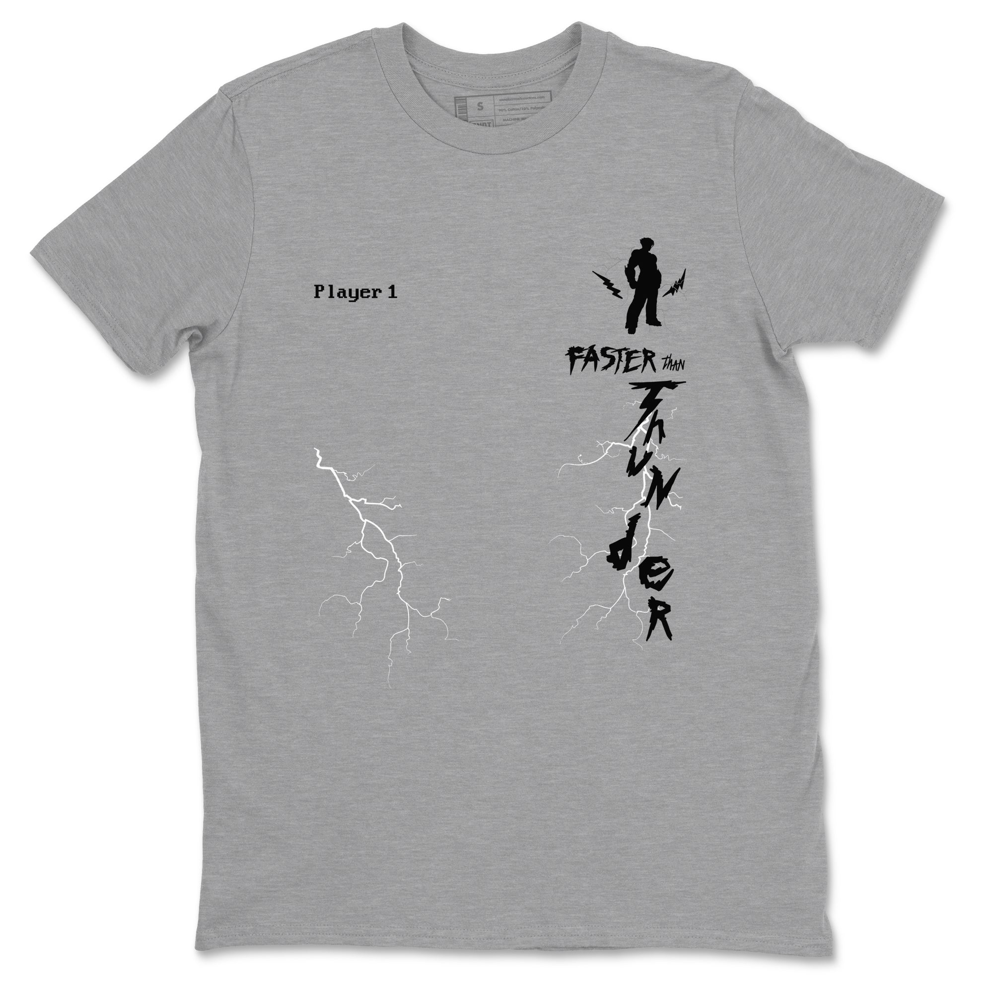 Foams One Jin shirts to match jordans Faster Than Thunder sneaker match tees Air Foamposite One Jin match shoes to clothes Drip Gear Zone unisex cotton Heather Grey 2 shirts
