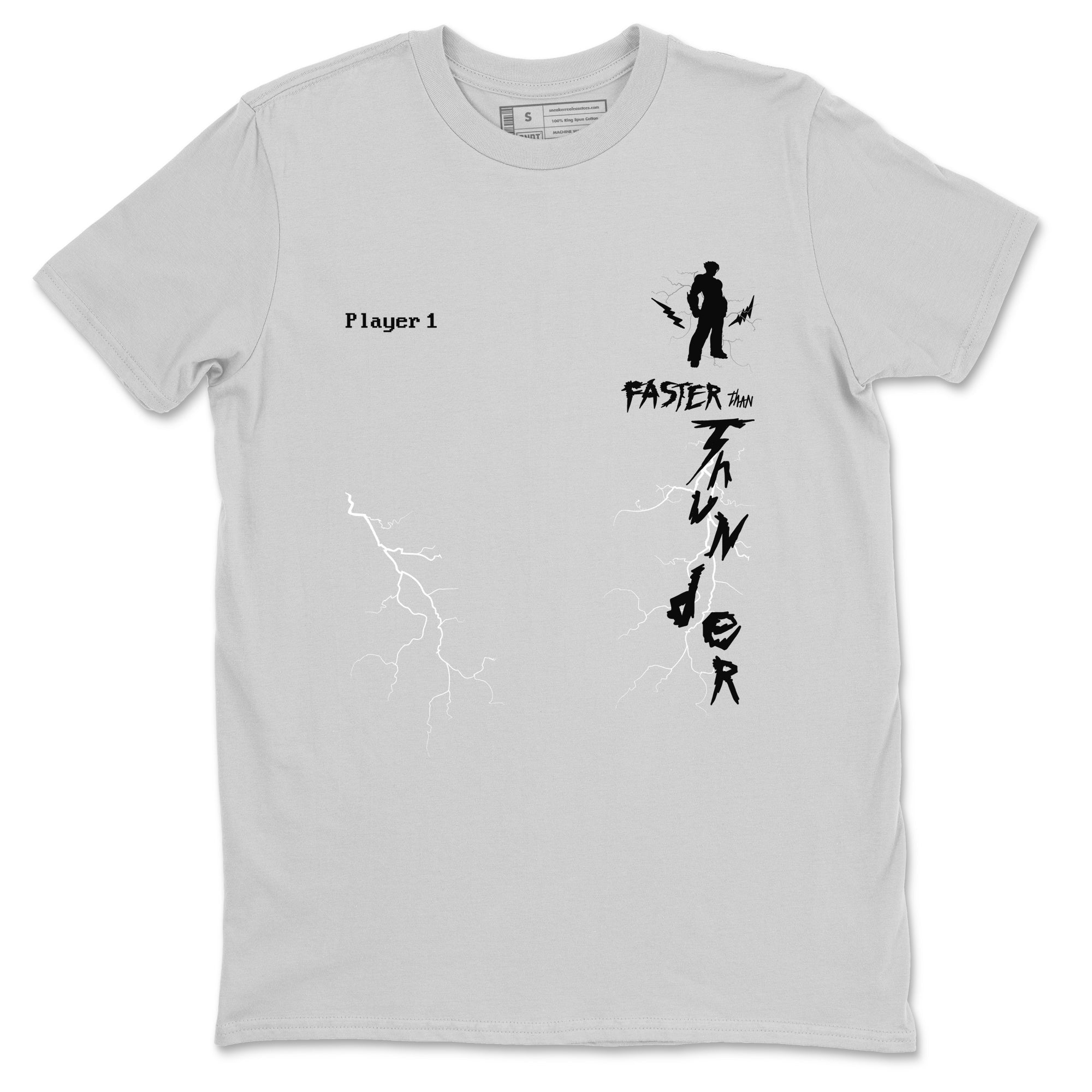 Foams One Jin shirts to match jordans Faster Than Thunder sneaker match tees Air Foamposite One Jin match shoes to clothes Drip Gear Zone unisex cotton Silver 2 shirts