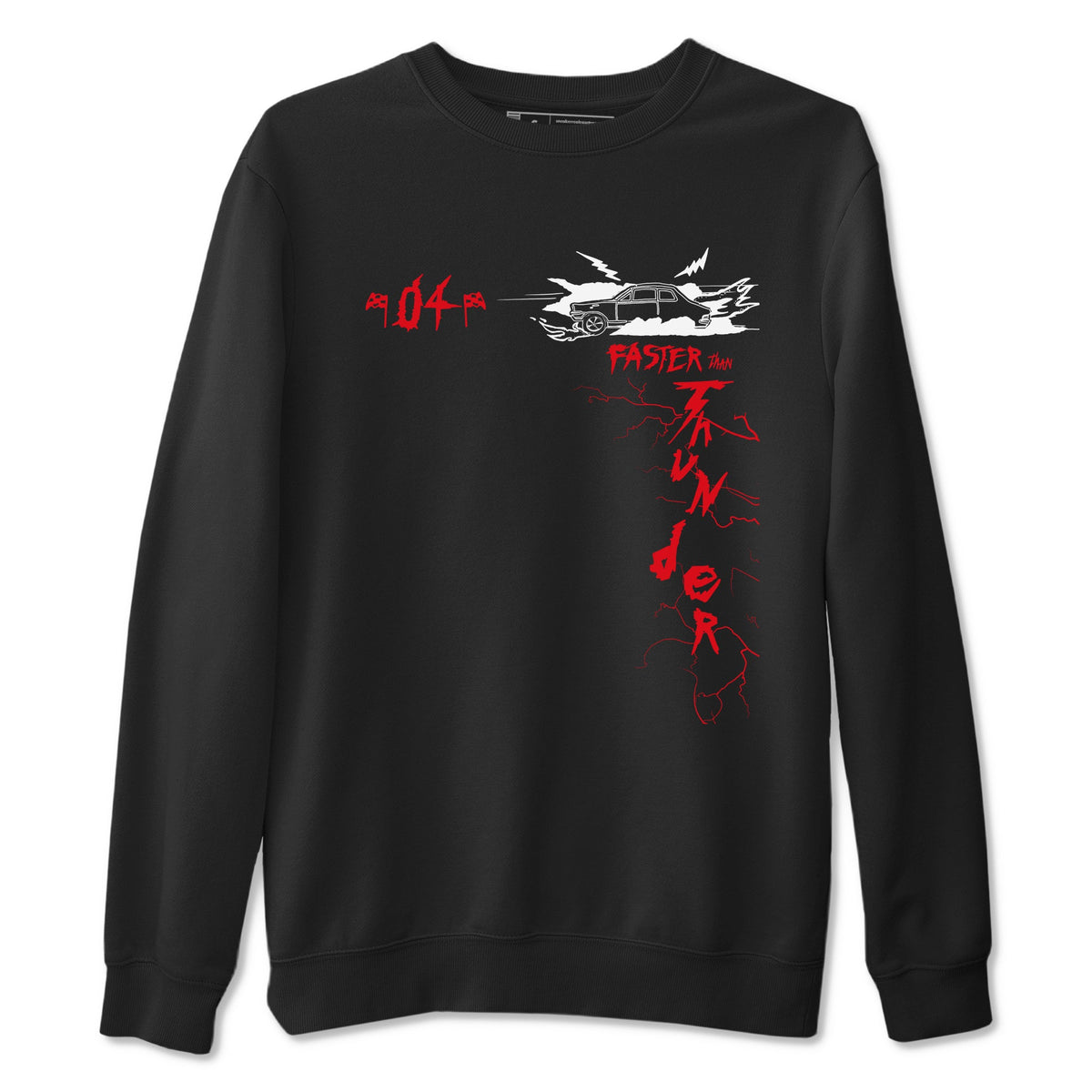 4s Red Thunder shirts to match jordans Faster Than Thunder sneaker match tees Air Jordan 4 Red Thunder Drip Gear Zone streetwear brand Black 2 unisex cotton tee