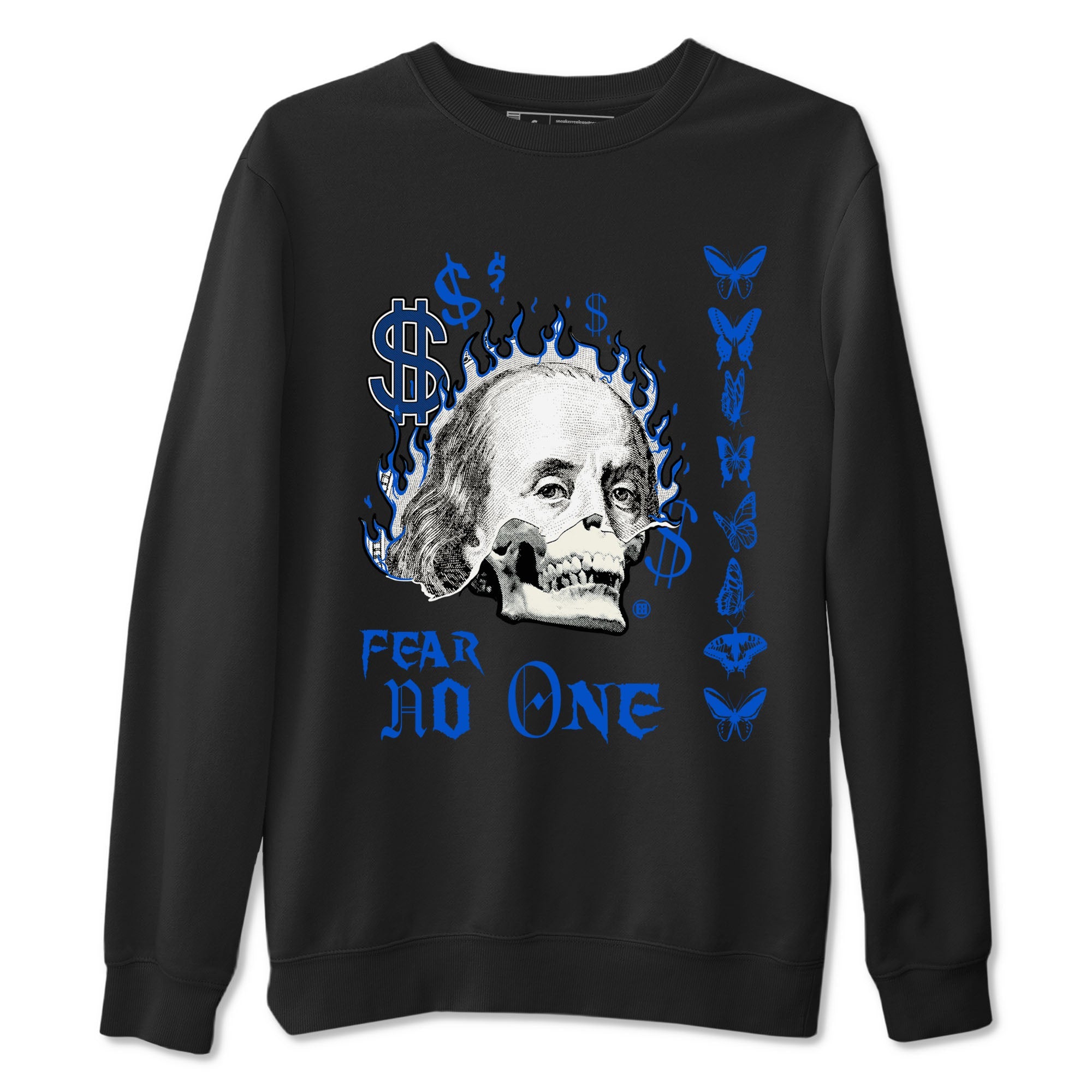 1s Game Royal shirt to match jordans Fear No One sneaker tees Air Jordan 1 Low Game Royal Drip Gear Zone unisex cotton Black 2 crew neck shirt