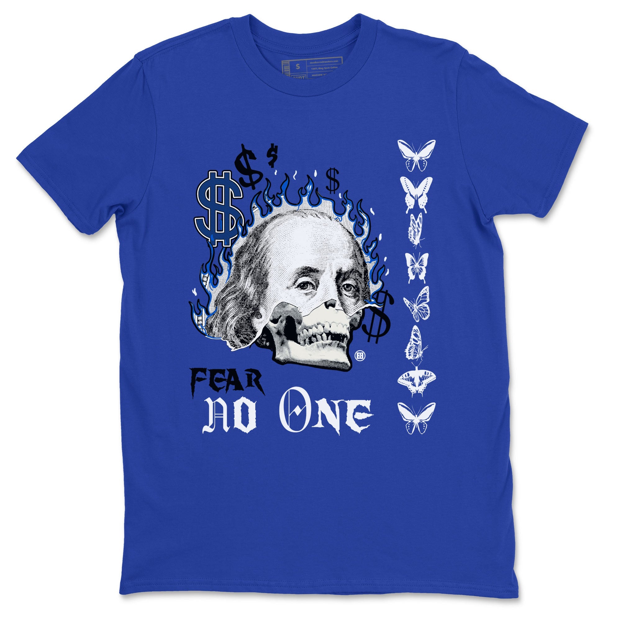 1s Game Royal shirt to match jordans Fear No One sneaker tees Air Jordan 1 Low Game Royal Drip Gear Zone unisex cotton Royal Blue 2 crew neck shirt