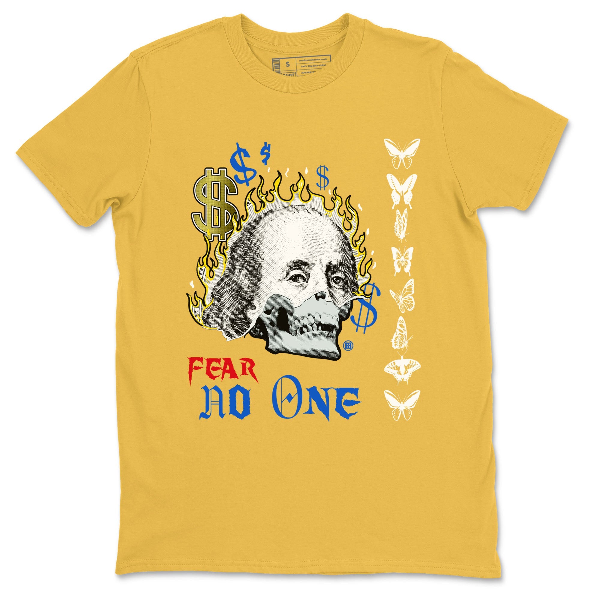 Air Jordan 1 Travis Scott Canary shirt to match jordans Fear No One sneaker tees Air Jordan 1 Low x Travis Scott x Canary Drip Gear Zone unisex cotton Daisy 2 crew neck shirt