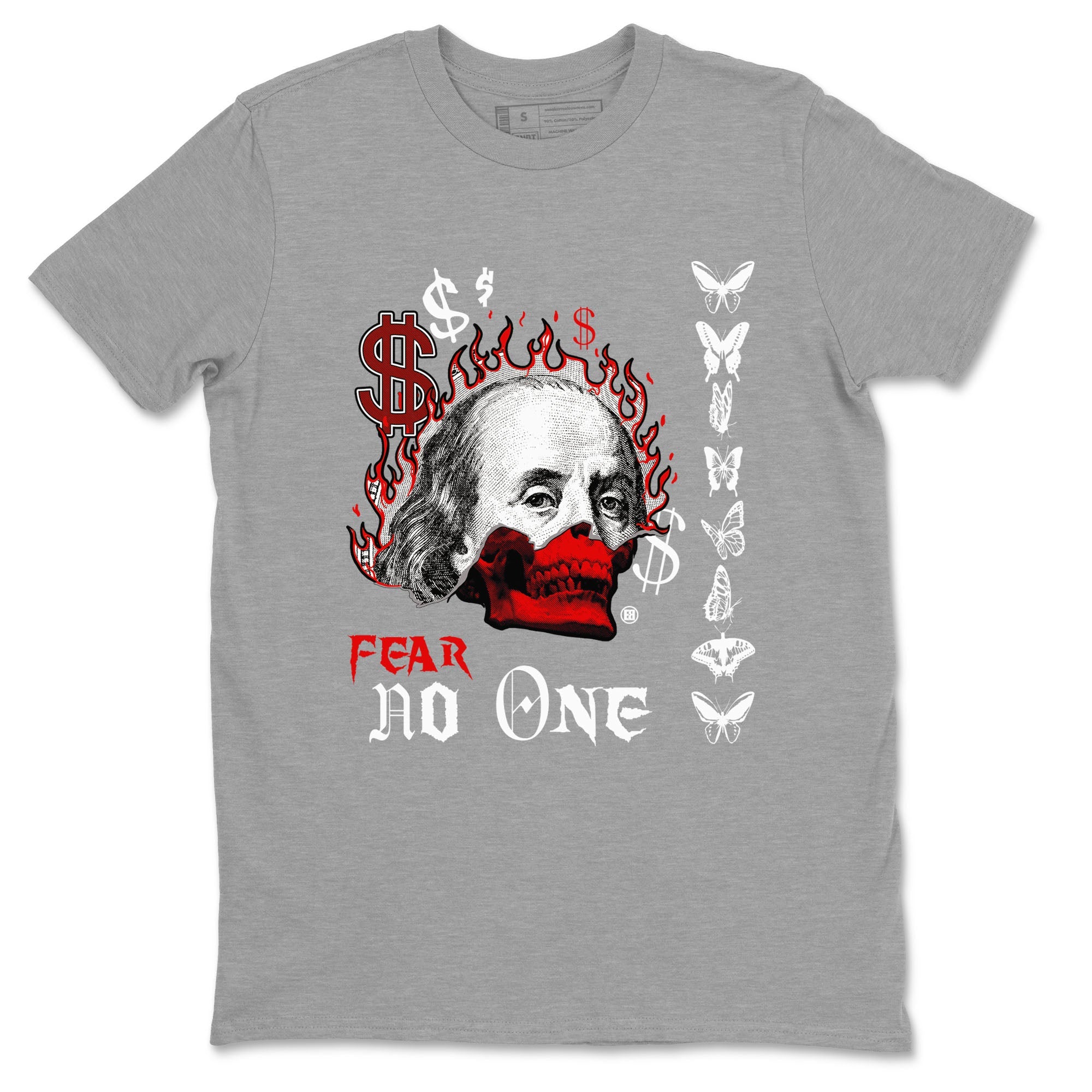12s Taxi Flip shirt to match jordans Fear No One sneaker tees Air Jordan 12 Taxi Flip Drip Gear Zone unisex cotton Heather Grey 2 crew neck shirt