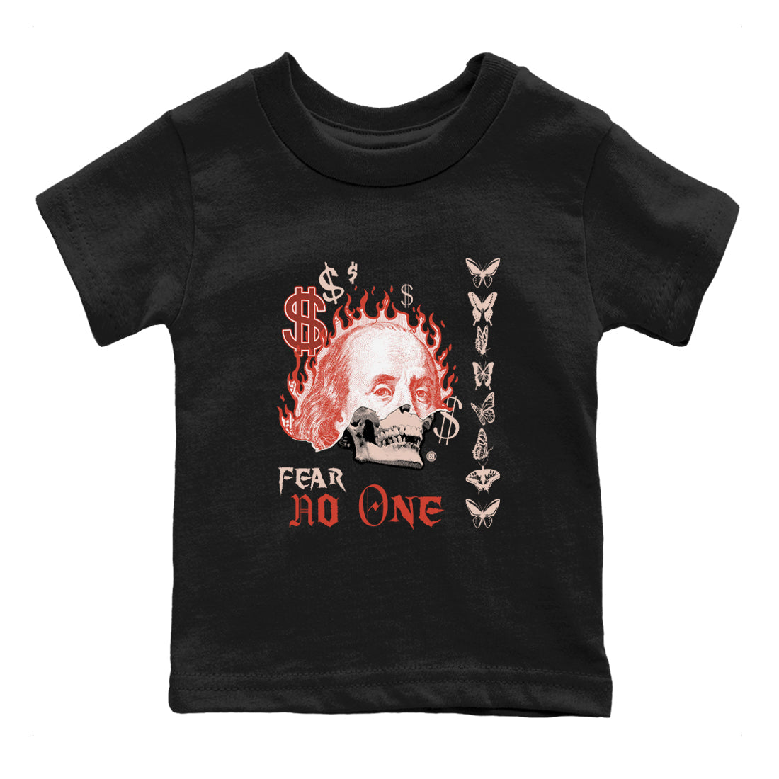 13s Dune Red shirts to match jordans Fear No One sneaker match tees Air Jordan 13 Dune Red Drip Gear Zone streetwear brand Baby and Youth Black 2 cotton tee