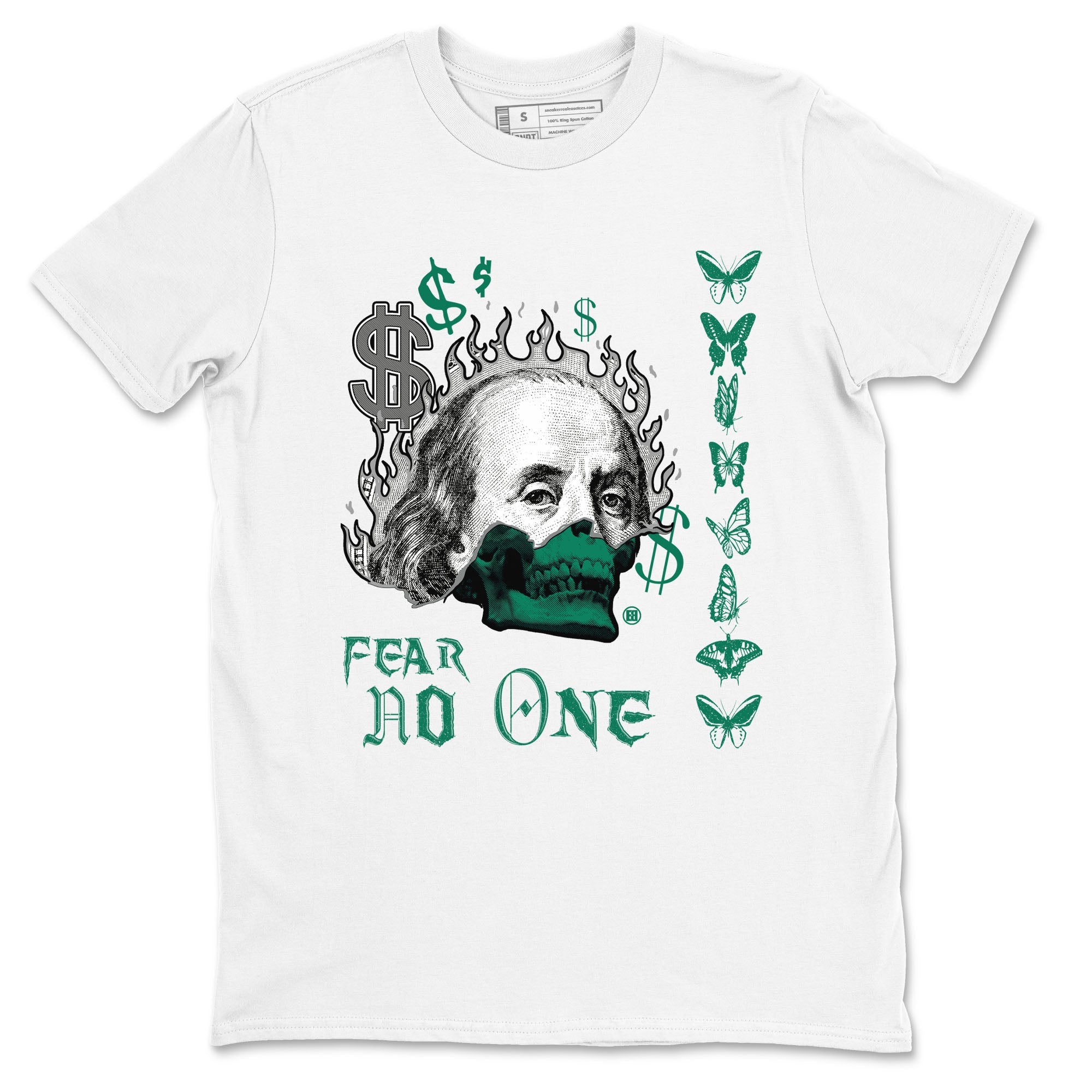 4s Oxidized Green shirts to match jordans Fear No One sneaker match tees Air Jordan 4 Oxidized Green Drip Gear Zone streetwear brand White 2 unisex cotton tee