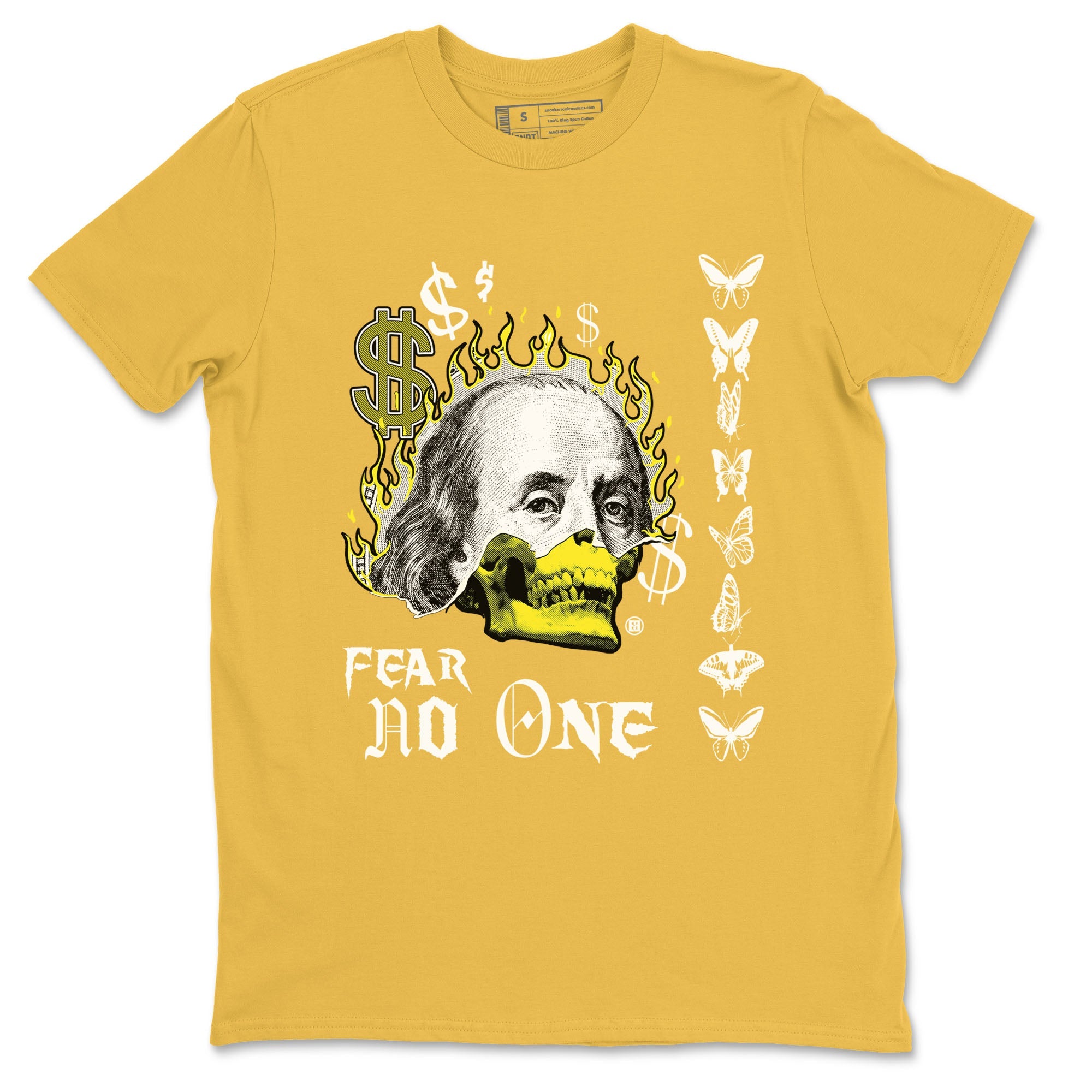 4s Vivid Sulfur shirt to match jordans Fear No One sneaker tees Air Jordan 4 Vivid Sulfur Drip Gear Zone unisex cotton Daisy 2 crew neck shirt