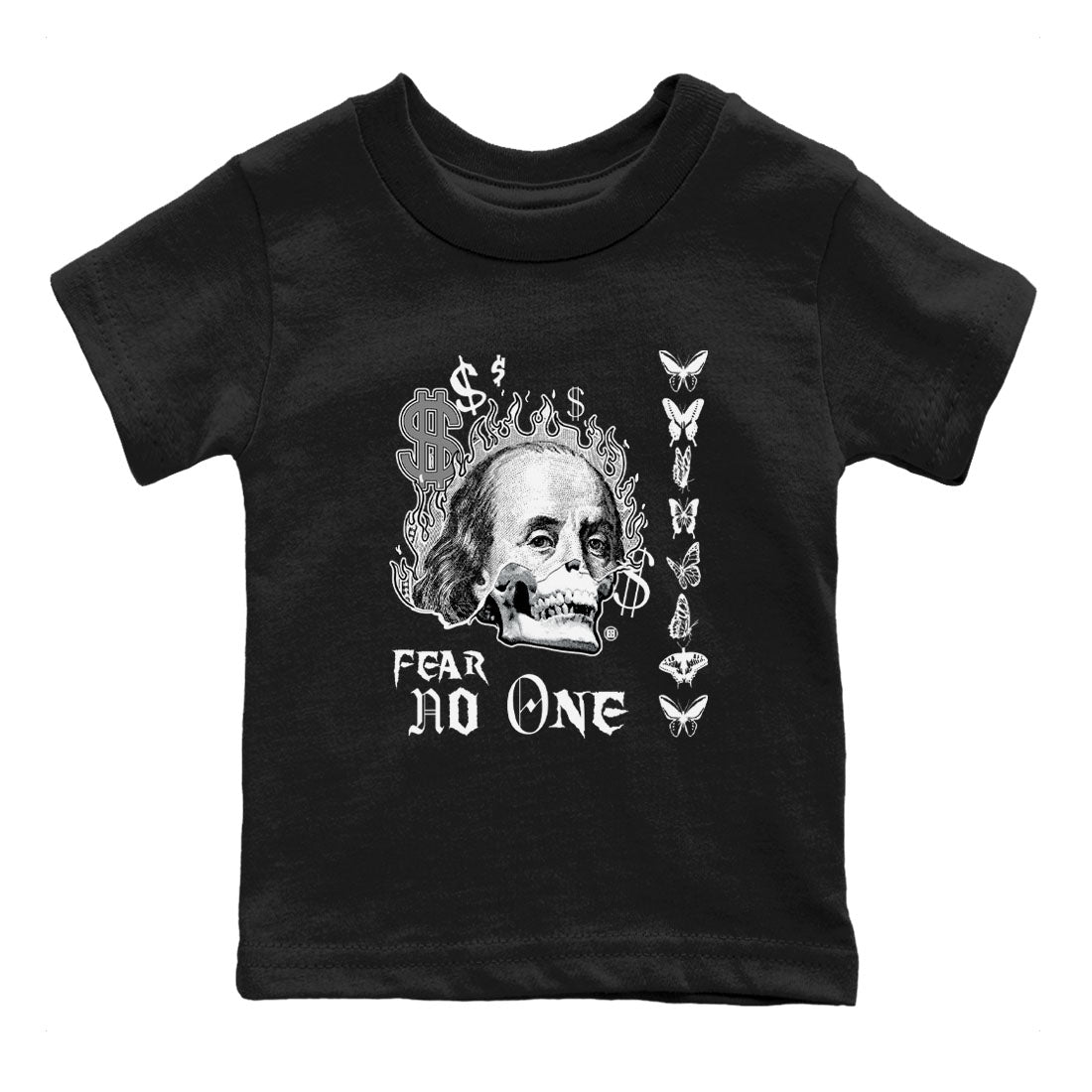 4s White Thunder shirt to match jordans Fear No One sneaker tees Air Jordan 4 Retro White Thunder Drip Gear Zone baby toddler Black 2 cotton Shirt