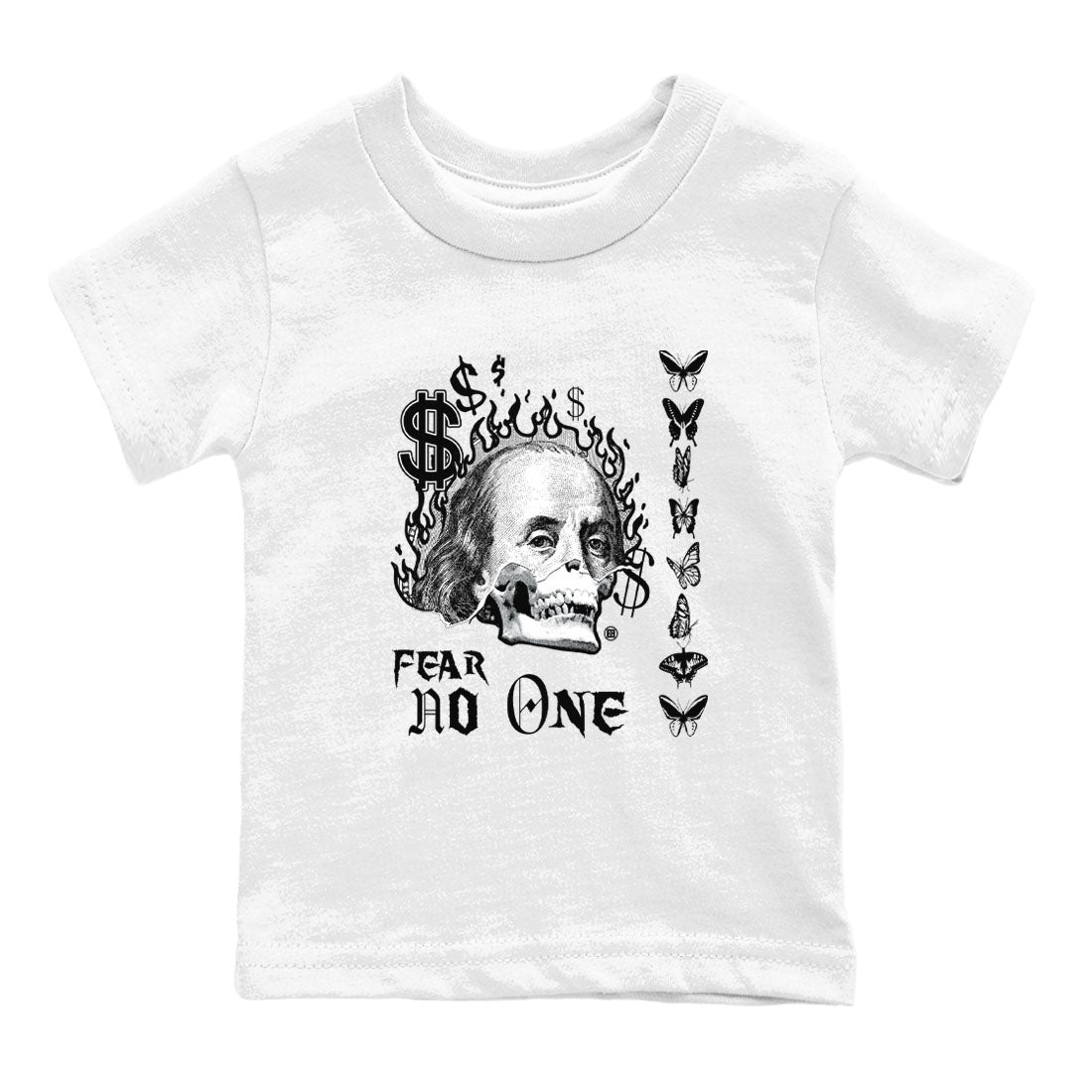 4s White Thunder shirt to match jordans Fear No One sneaker tees Air Jordan 4 Retro White Thunder Drip Gear Zone baby toddler White 2 cotton Shirt