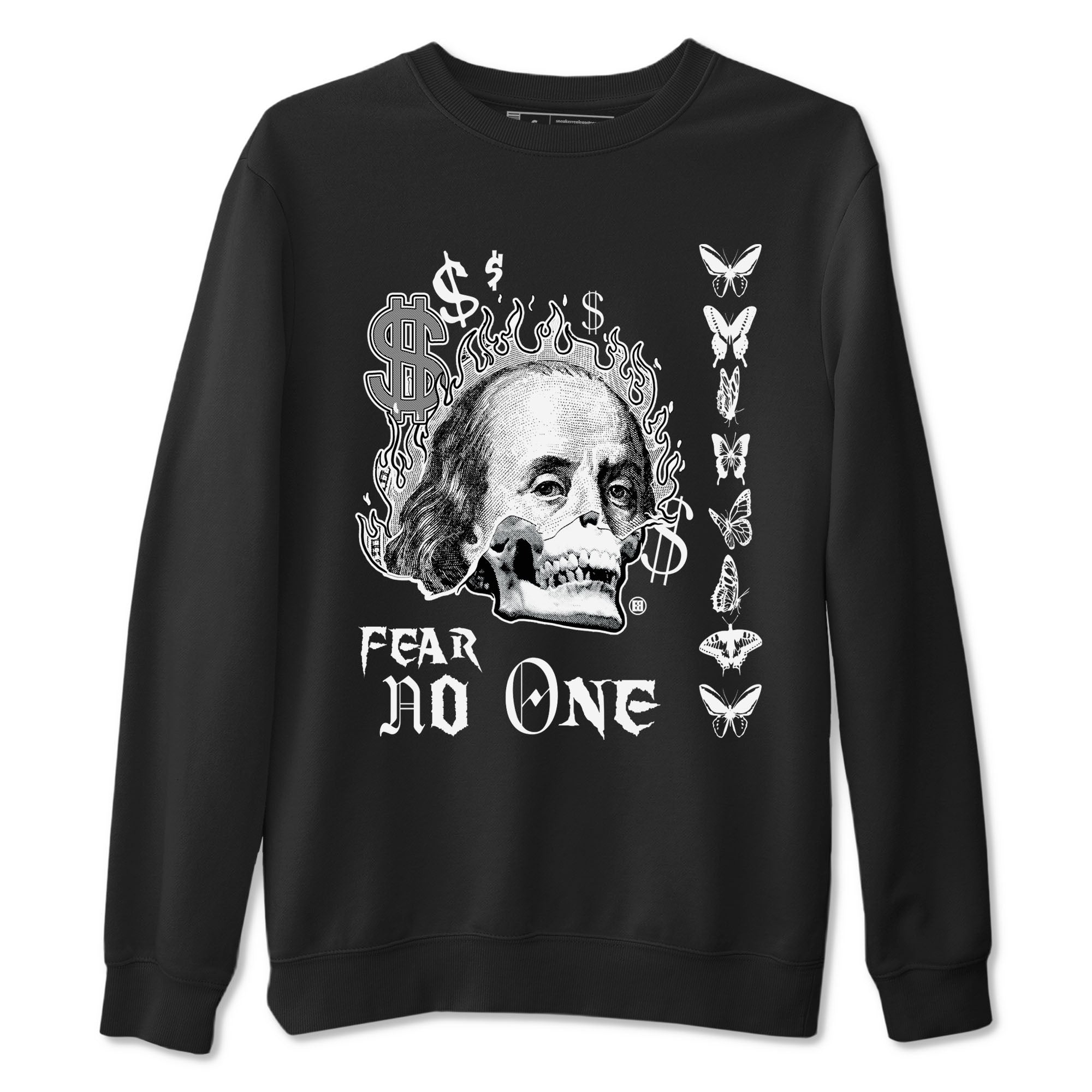 4s White Thunder shirt to match jordans Fear No One sneaker tees Air Jordan 4 Retro White Thunder Drip Gear Zone unisex cotton Black 2 crew neck shirt