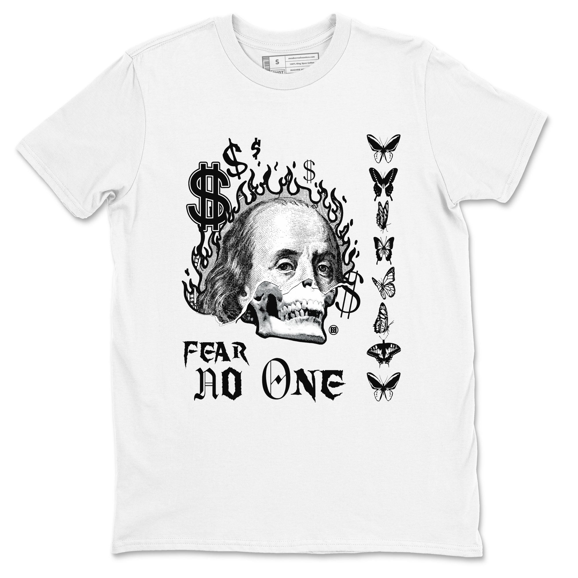 4s White Thunder shirt to match jordans Fear No One sneaker tees Air Jordan 4 Retro White Thunder Drip Gear Zone unisex cotton White 2 crew neck shirt