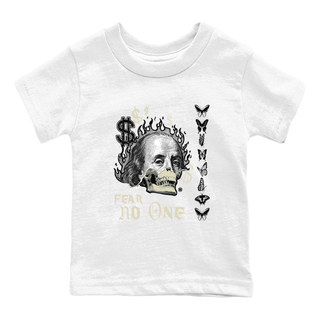 Air Jordan 5 Retro Sail shirt to match jordans Fear No One sneaker tees AJ5 Sail Drip Gear Zone baby toddler White 2 cotton Shirt