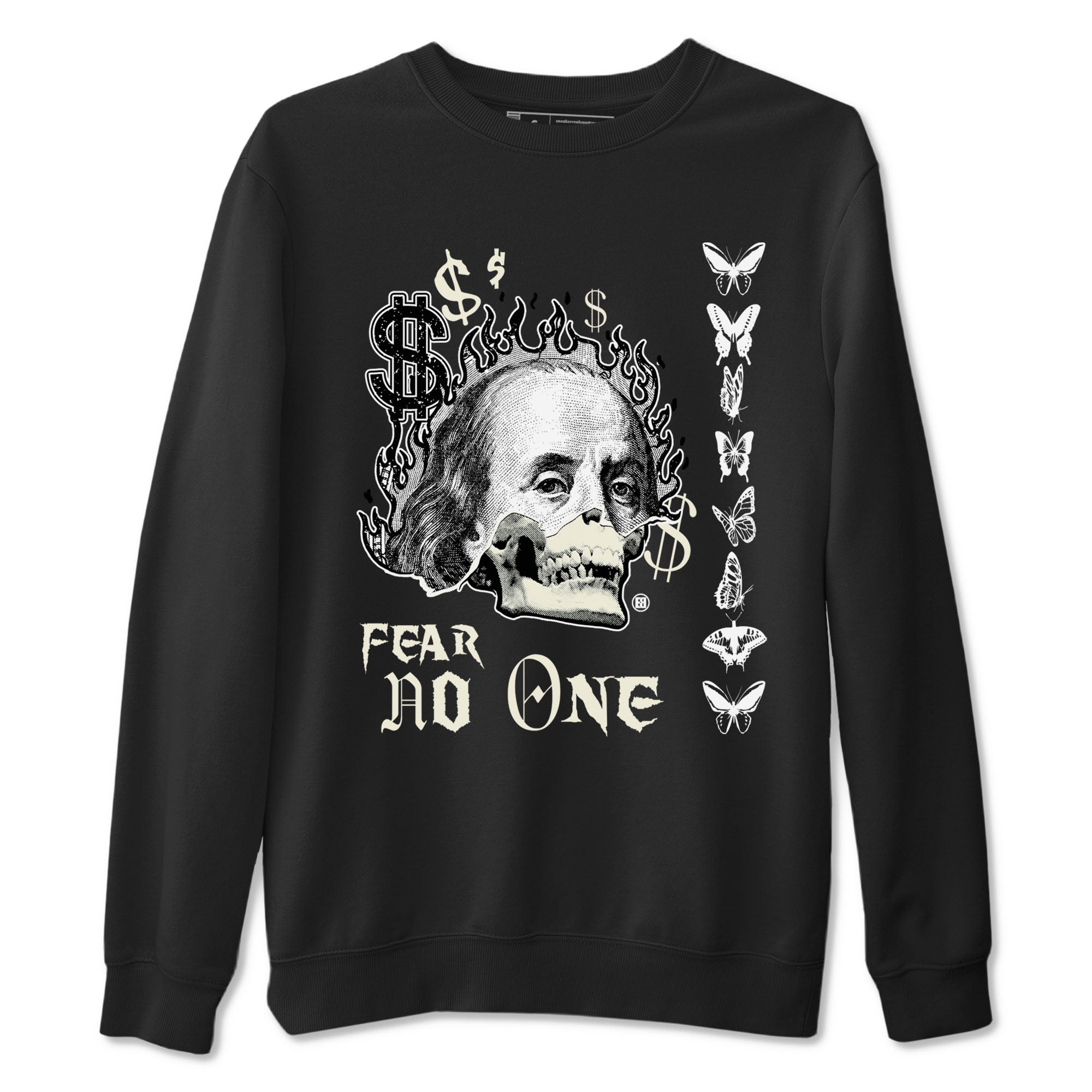 Air Jordan 5 Retro Sail shirt to match jordans Fear No One sneaker tees AJ5 Sail Drip Gear Zone unisex cotton Black 2 crew neck shirt