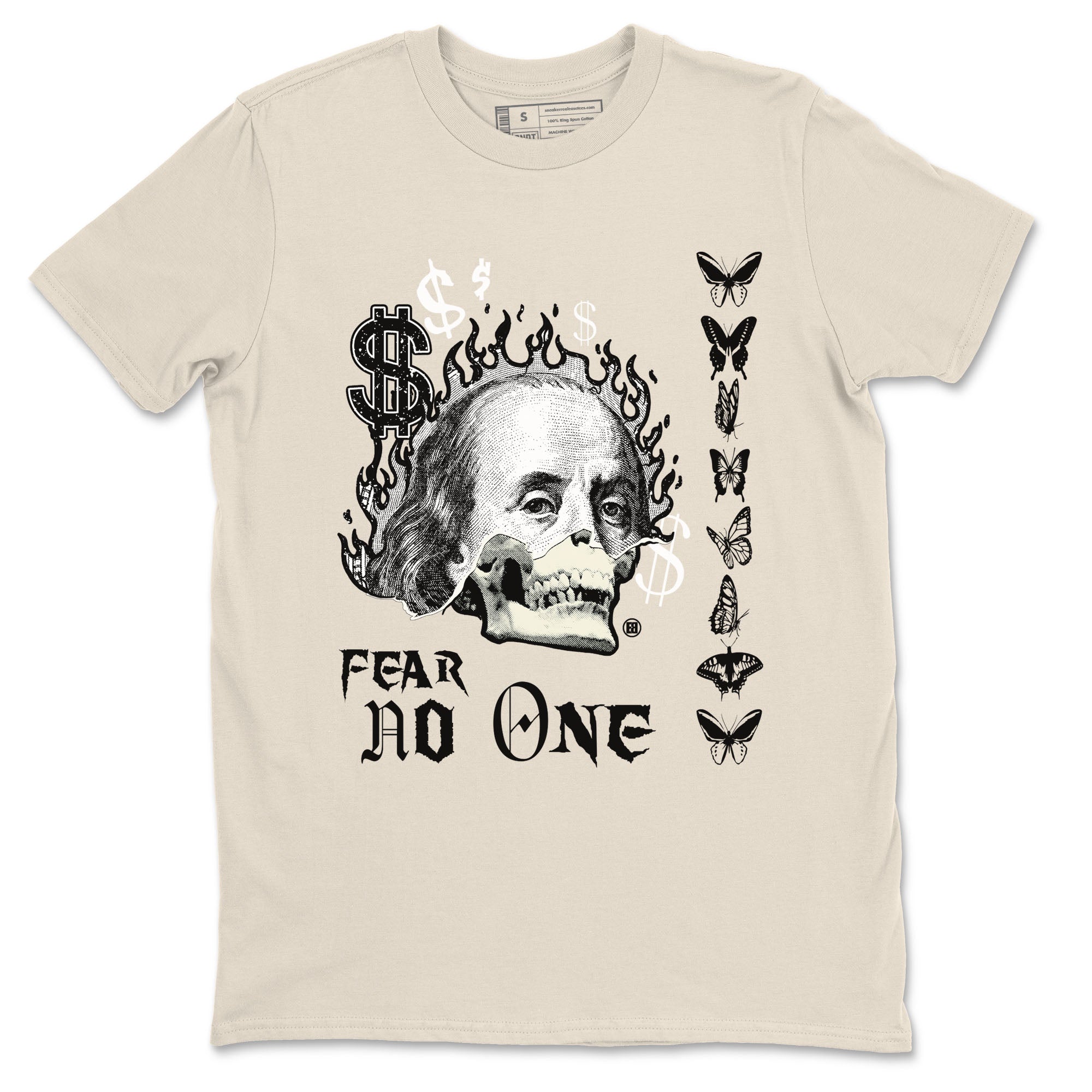 Air Jordan 5 Retro Sail shirt to match jordans Fear No One sneaker tees AJ5 Sail Drip Gear Zone unisex cotton Natural 2 crew neck shirt