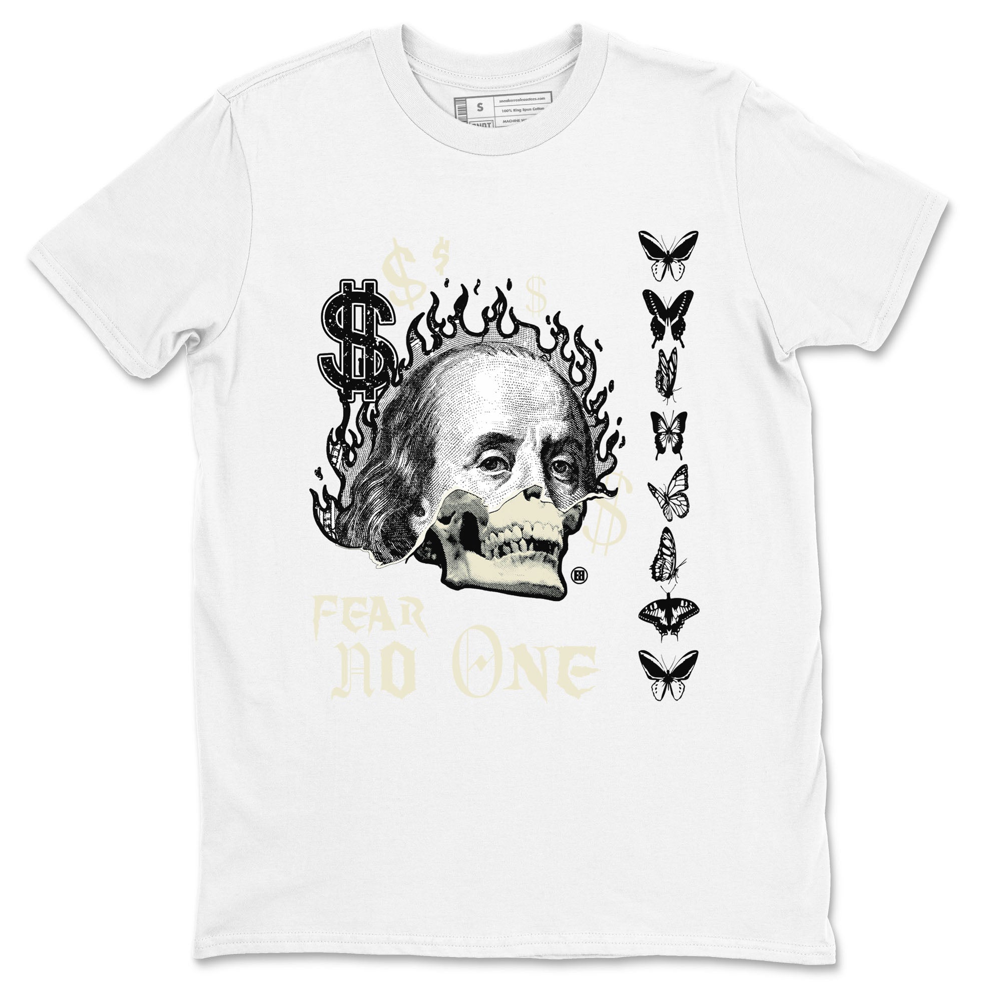Air Jordan 5 Retro Sail shirt to match jordans Fear No One sneaker tees AJ5 Sail Drip Gear Zone unisex cotton White 2 crew neck shirt