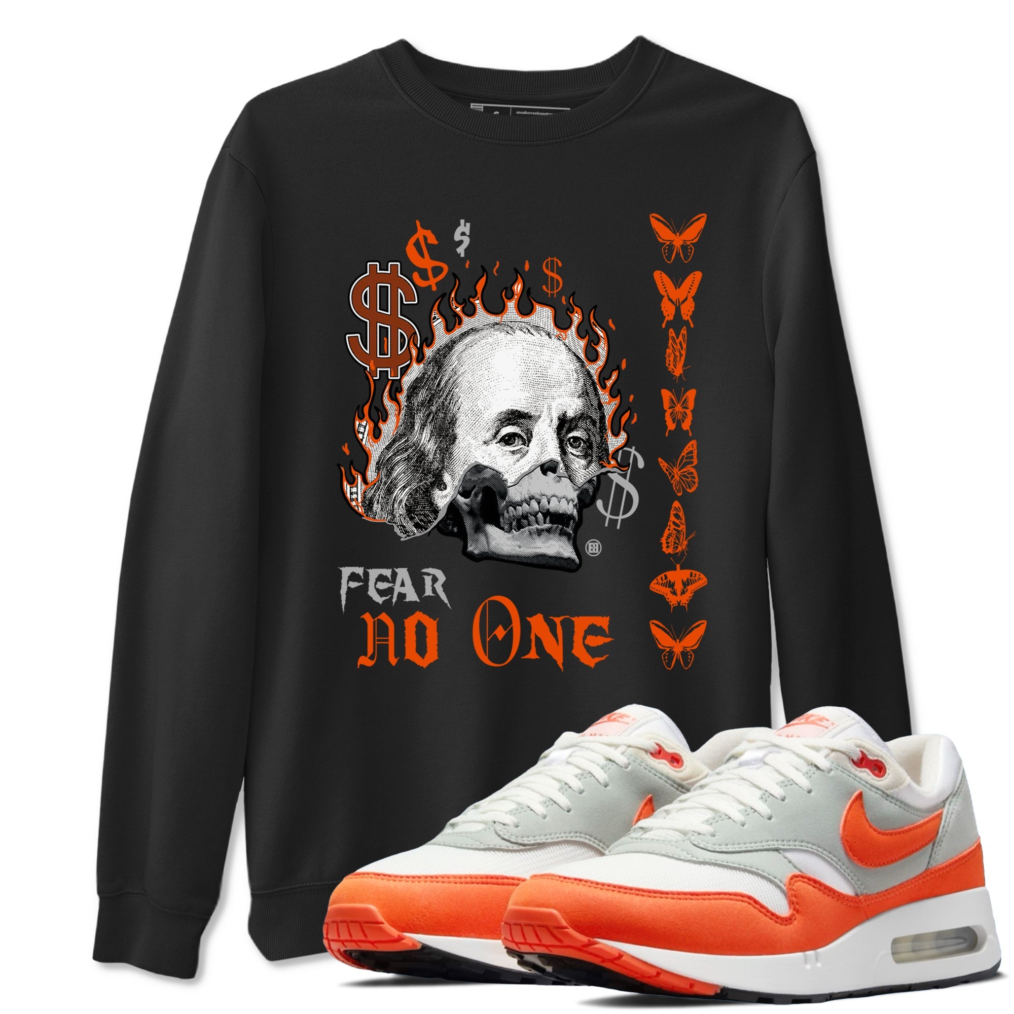 Air Max 1 OG '86 'Summit White and Cosmic Clay shirts to match jordans Fear No One sneaker match tees Air Max 1 Cosmic Clay match shoes to clothes Drip Gear Zone unisex cotton Black 1 shirts
