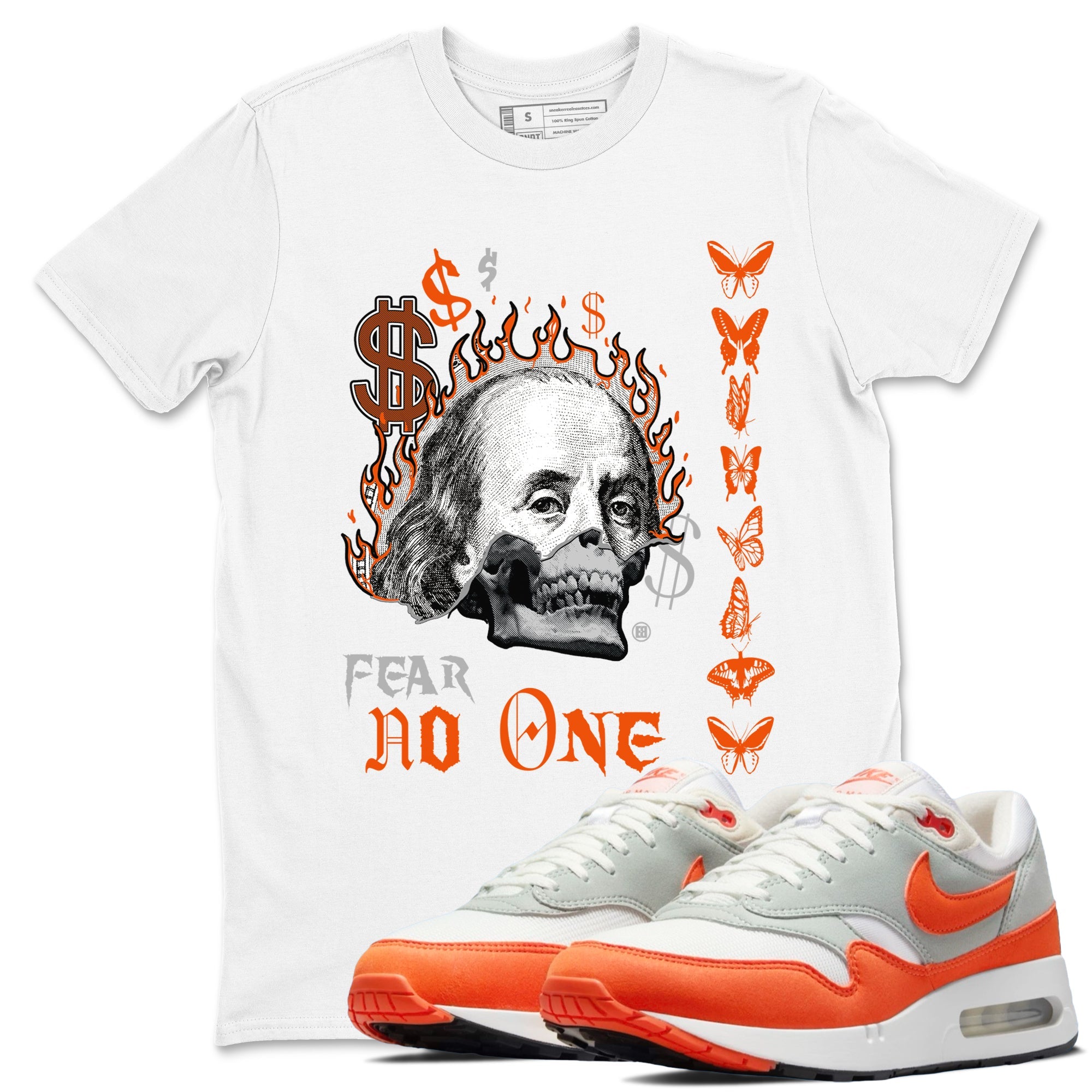 Air Max 1 OG '86 'Summit White and Cosmic Clay shirts to match jordans Fear No One sneaker match tees Air Max 1 Cosmic Clay match shoes to clothes Drip Gear Zone unisex cotton White 1 shirts