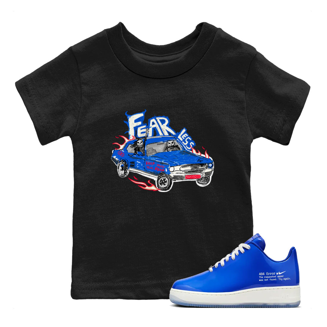 Air Force 1 404 Error shirt to match jordans Fearless Car sneaker tees Air Force 1 404 Error Drip Gear Zone baby toddler Black 1 cotton Shirt